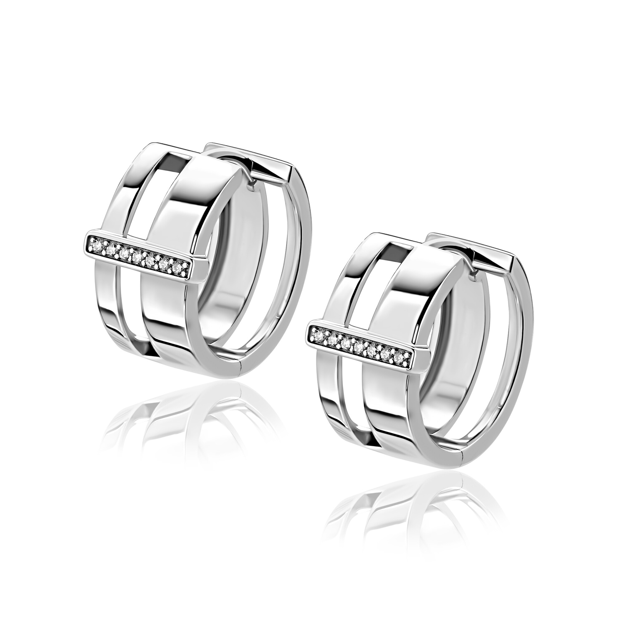 ZINZI zlv. klapcreolen 2 banen verbonden staafje zirc