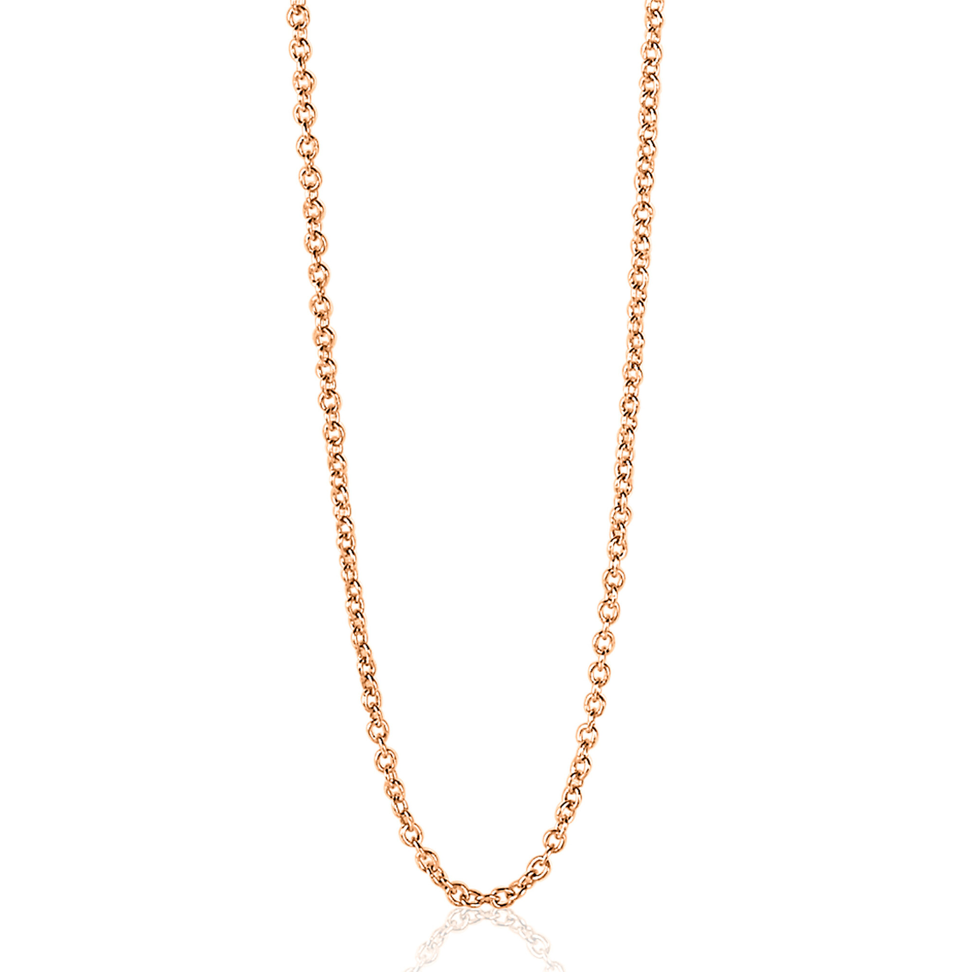 ZINZI Sterling Silver Anchor Necklace Rose Gold Plated ZILC-A42R