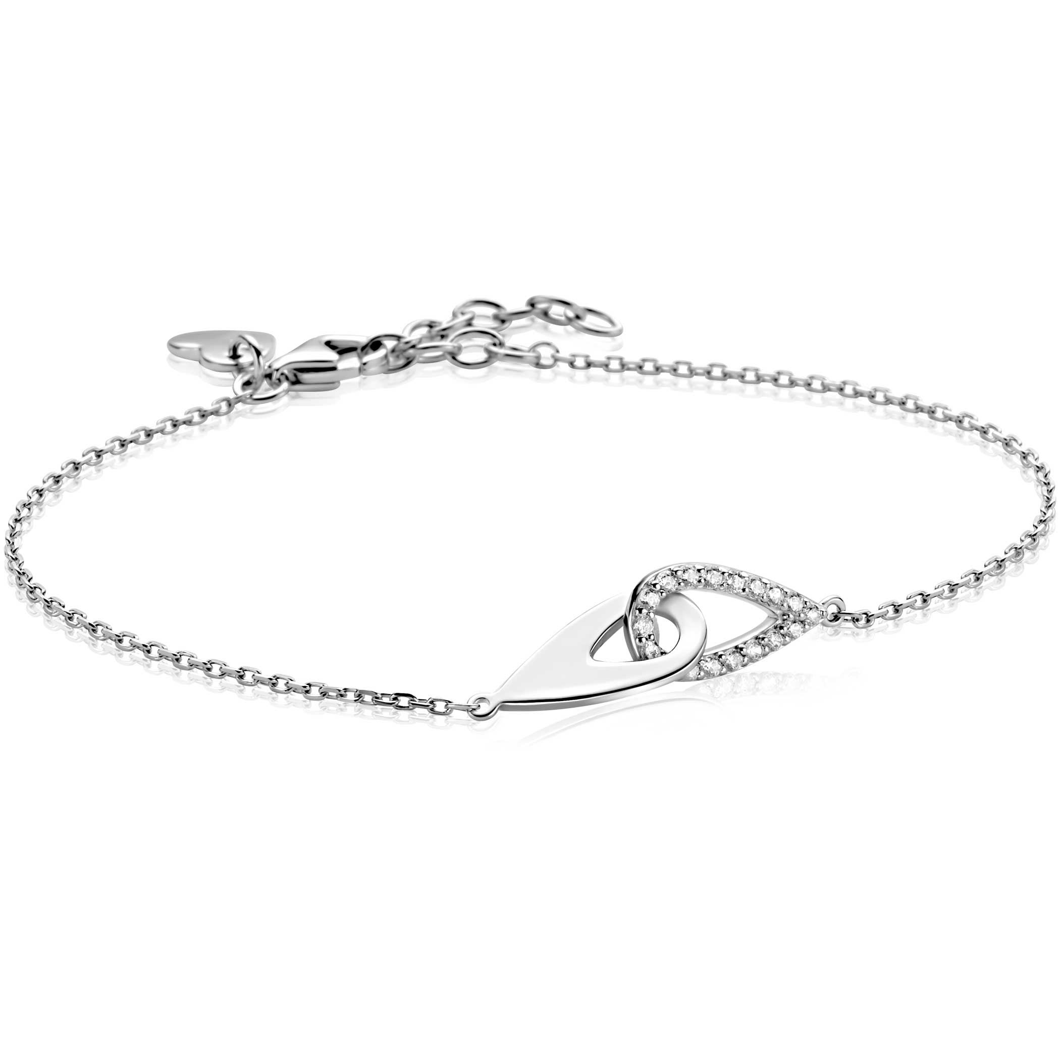 ZINZI zlv.armband verbonden druppelvormen 1x zirc