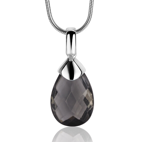 ZINZI Sterling Silver Pendant Drop Dark Grey ZIH1171Z