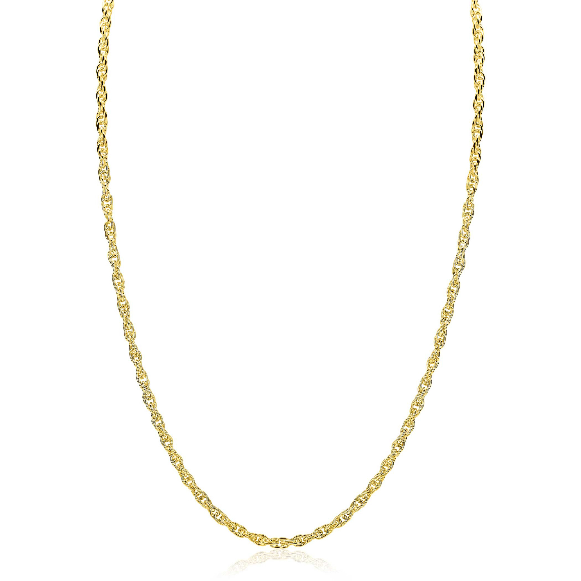 ZINZI zlv. collier gg.verg. fantasie koord 42+3cm