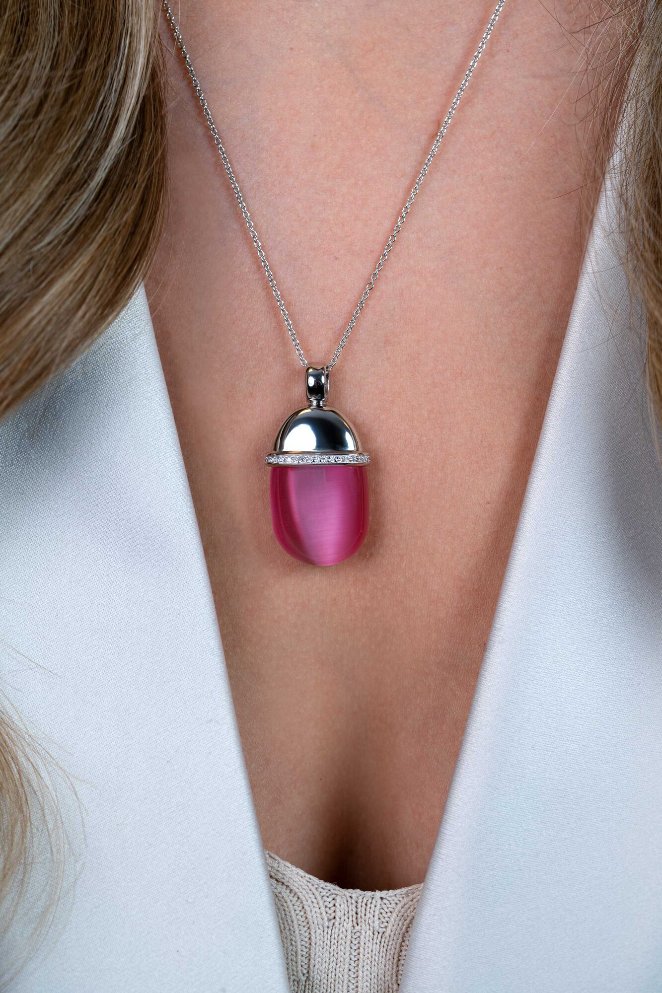 ZINZI Sterling Silver Pendant Pink ZIH794R