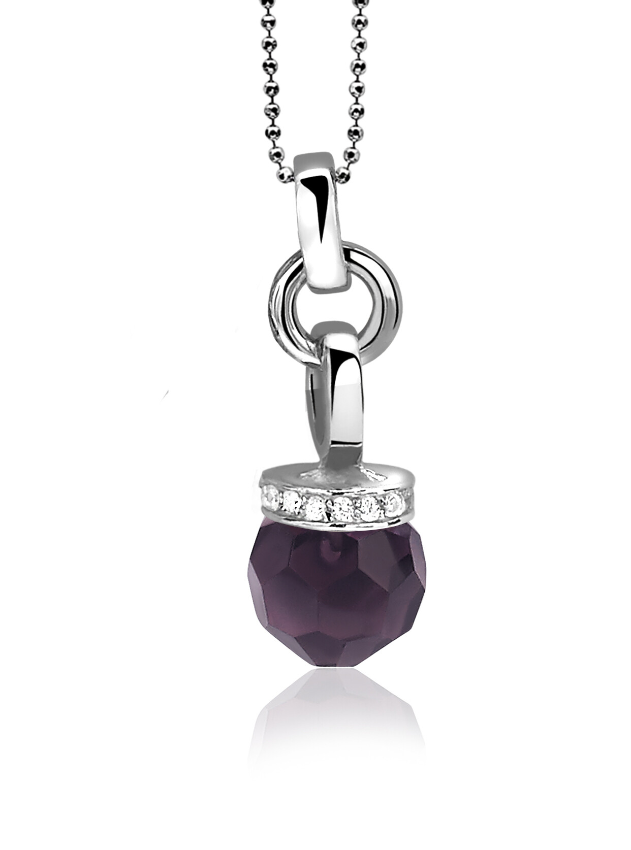 ZINZI Sterling Silver Pendant Pearl Purple 12mm ZIH1062P