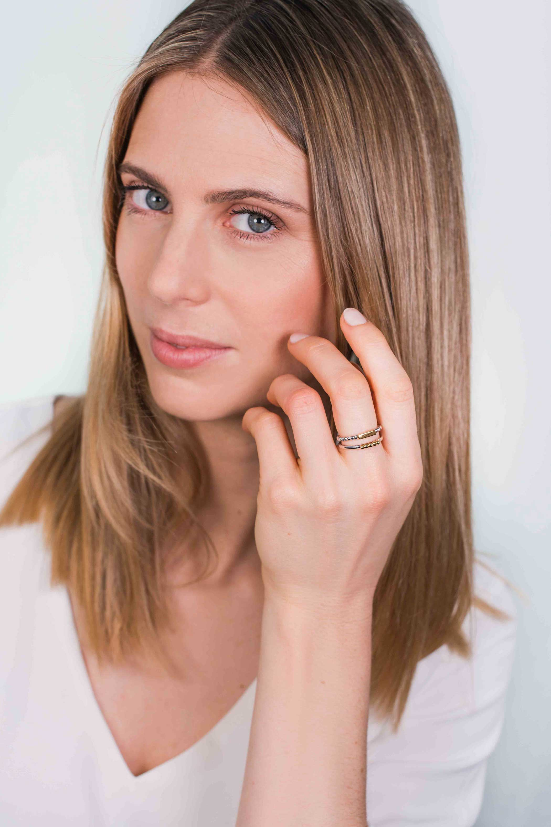 ZINZI Gold Plated Sterling Silver Stackable Ring Beads ZIR1969