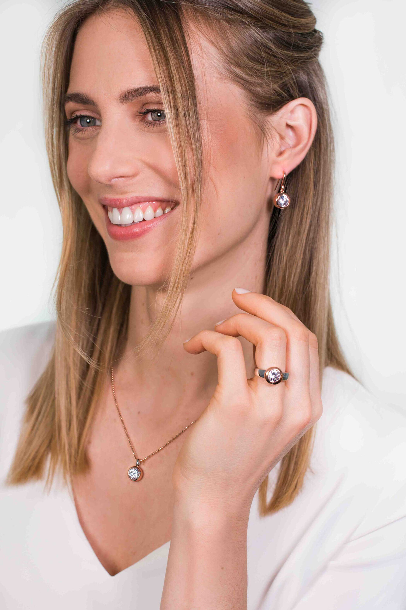 ZINZI Rose Gold Plated Sterling Silver Exchangeable Ring ZIR3