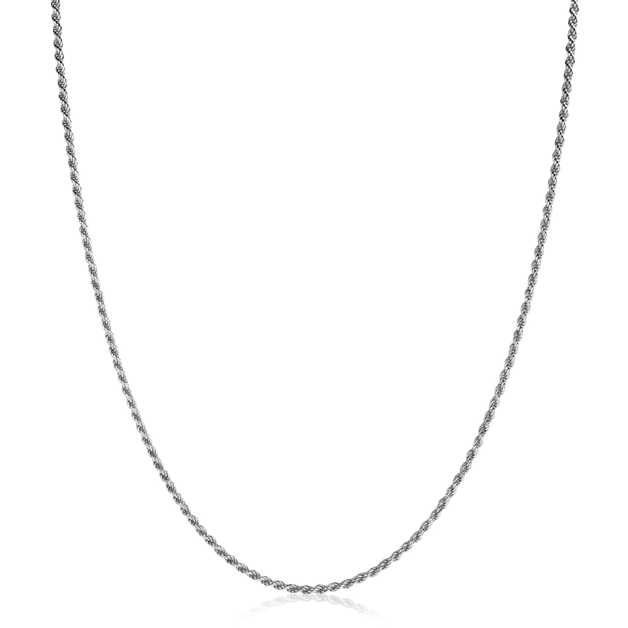 90cm ZINZI Sterling Silver Rope Necklace ZILC-K90