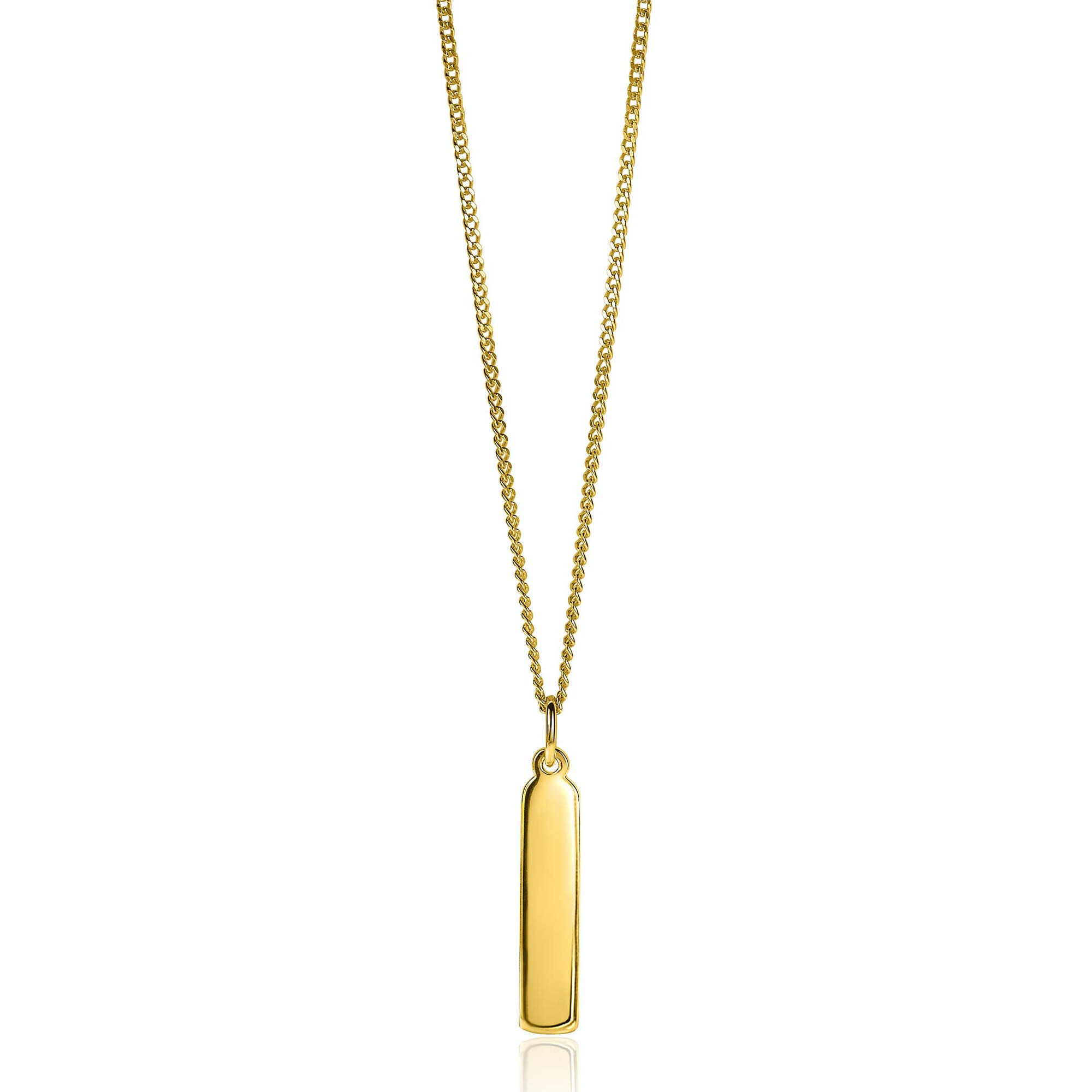 32mm ZINZI Gold Plated Sterling Silver Pendant Flat Bar ZIH2213G (excl. necklace)