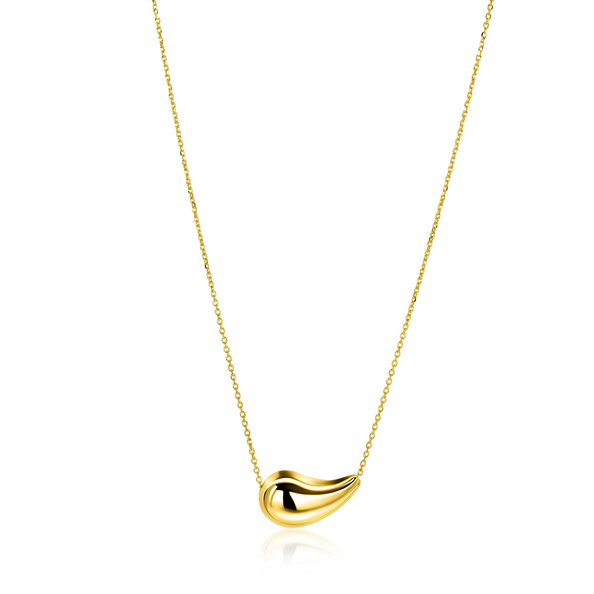 ZINZI gold plated silver necklace with horizontal teardrop-shaped pendant 40-45 cm ZIC2589G