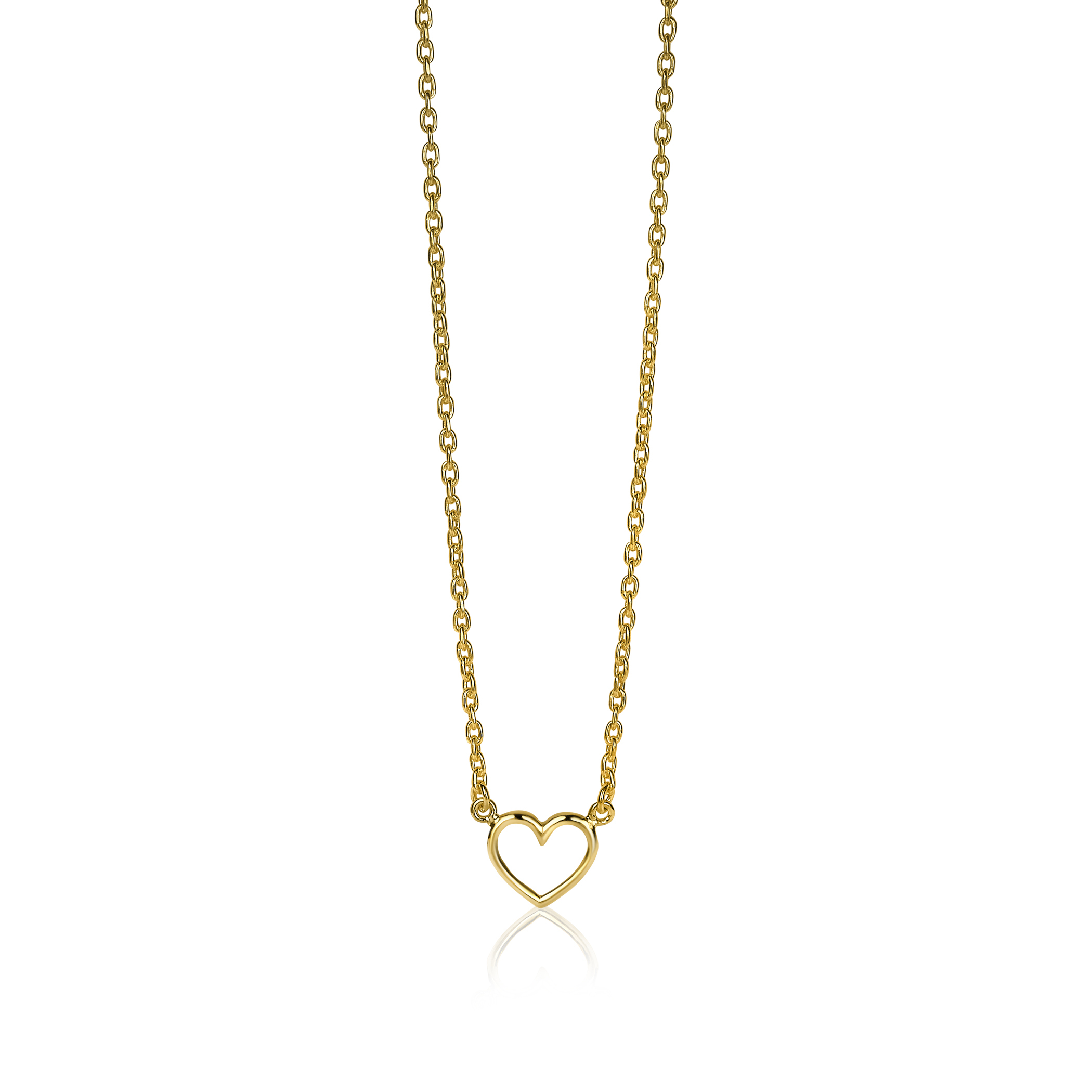 ZINZI Gold Plated Sterling Silver Necklace Open Heart ZIC1420G