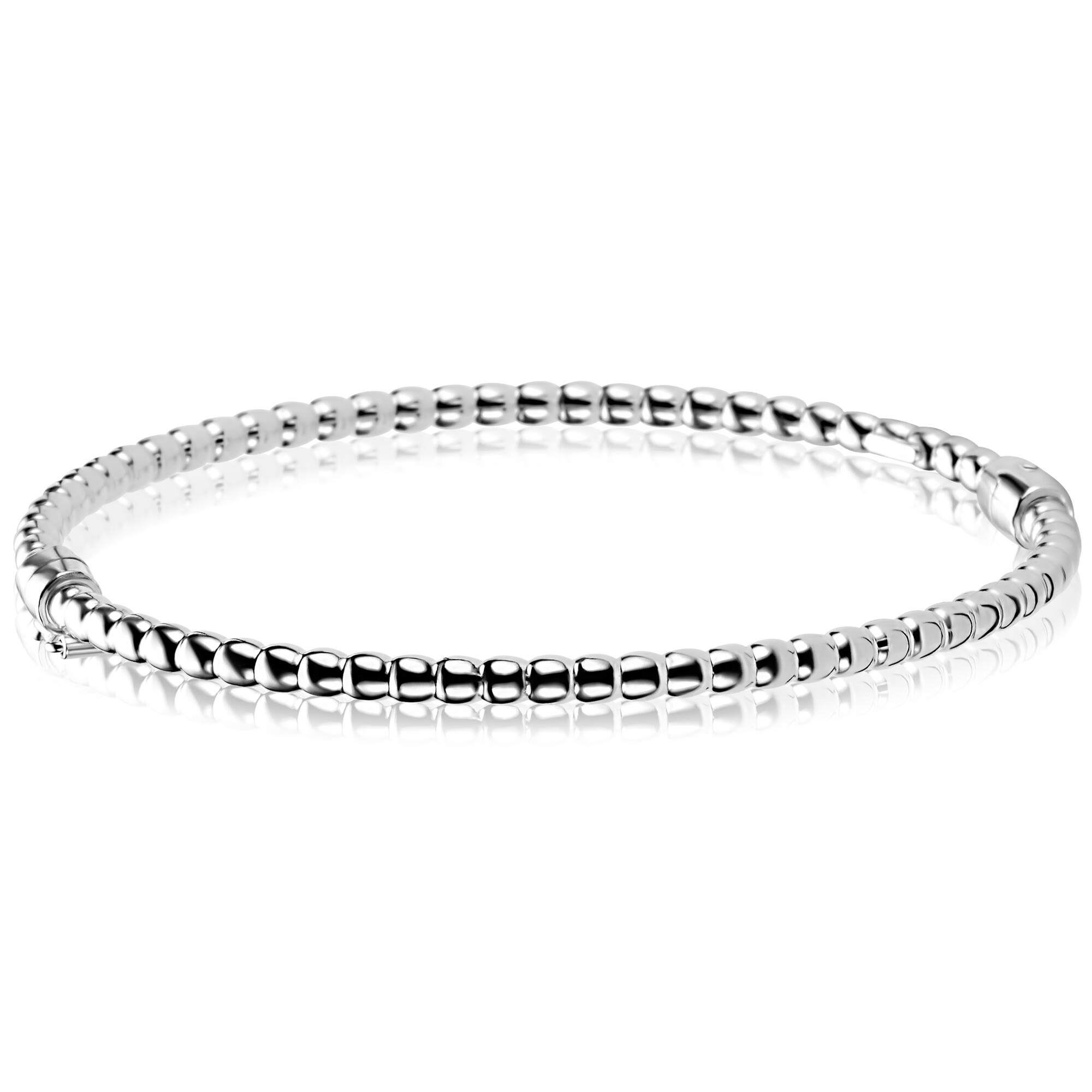 ZINZI zlv. bangle armband bolletjes 3mm