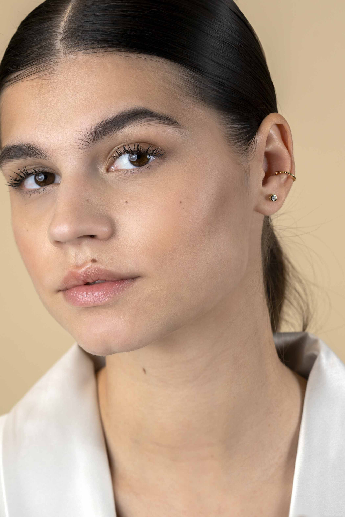 12,5mm ZINZI Gold Plated Sterling Silver Ear Cuff Twisted Tube (price per piece) ZIO-CUFF3G