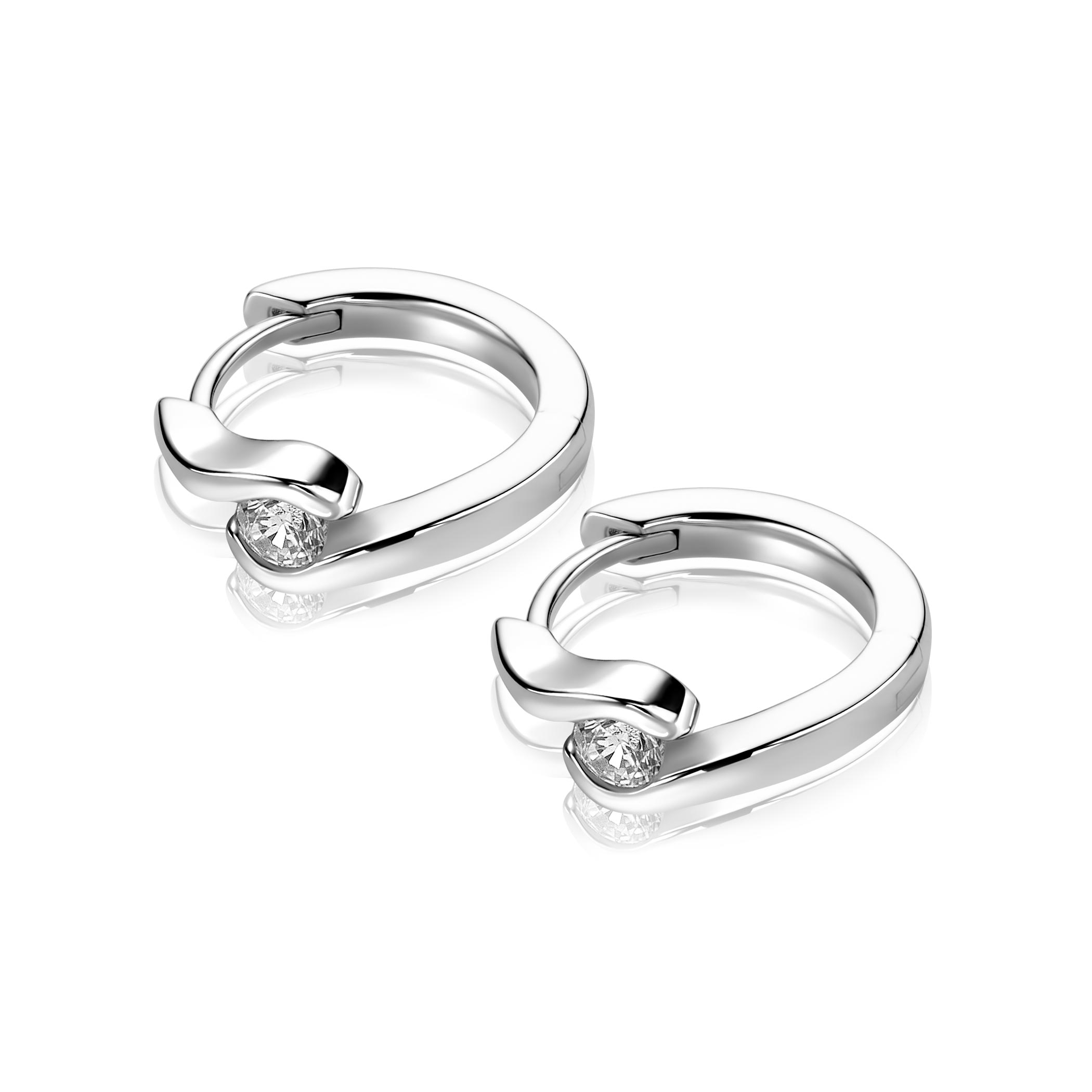 ZINZI zlv. klapcreolen slagmodel met zirconia 14mm