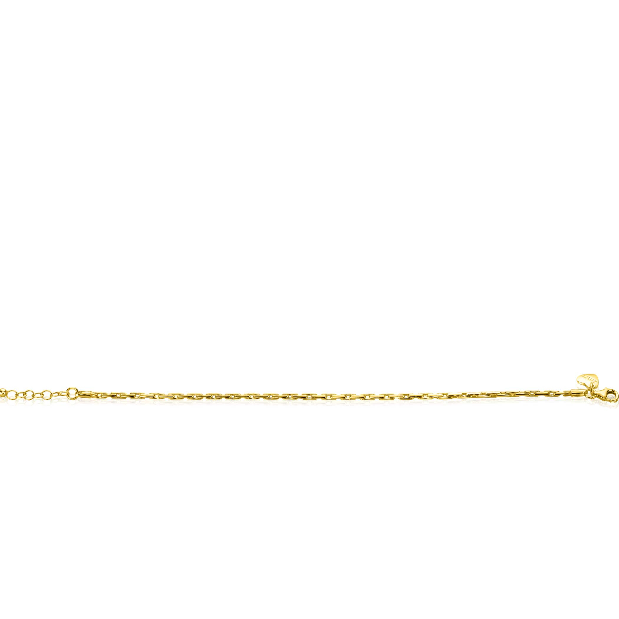 ZINZI gold plated silver link bracelet 2.3mm wide 18-21cm ZIA2648G