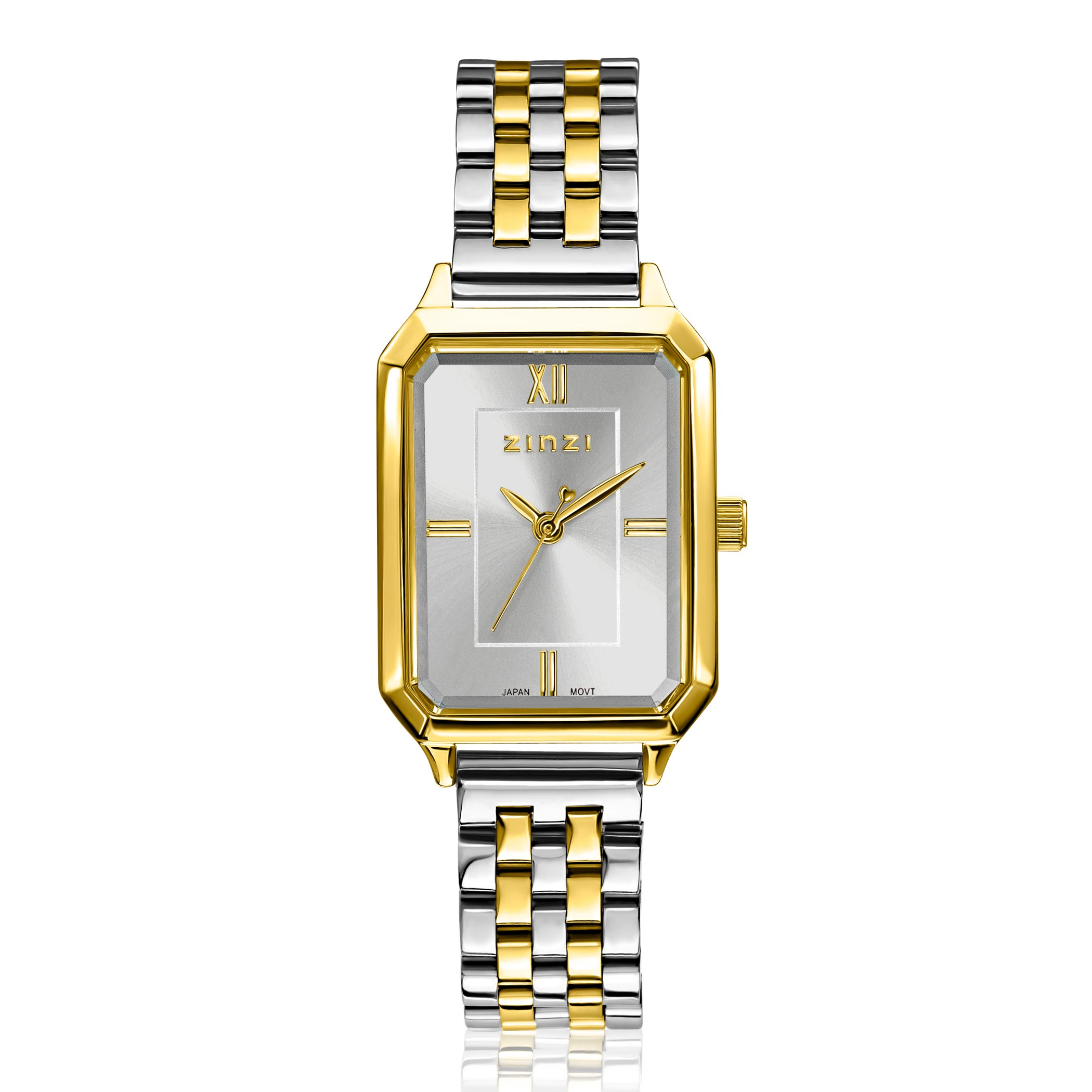 ZINZI Allure Watch 30mm Silver Colored Dial Gold Colored Case and Stainless Steel Bicolor Band ZIW2533