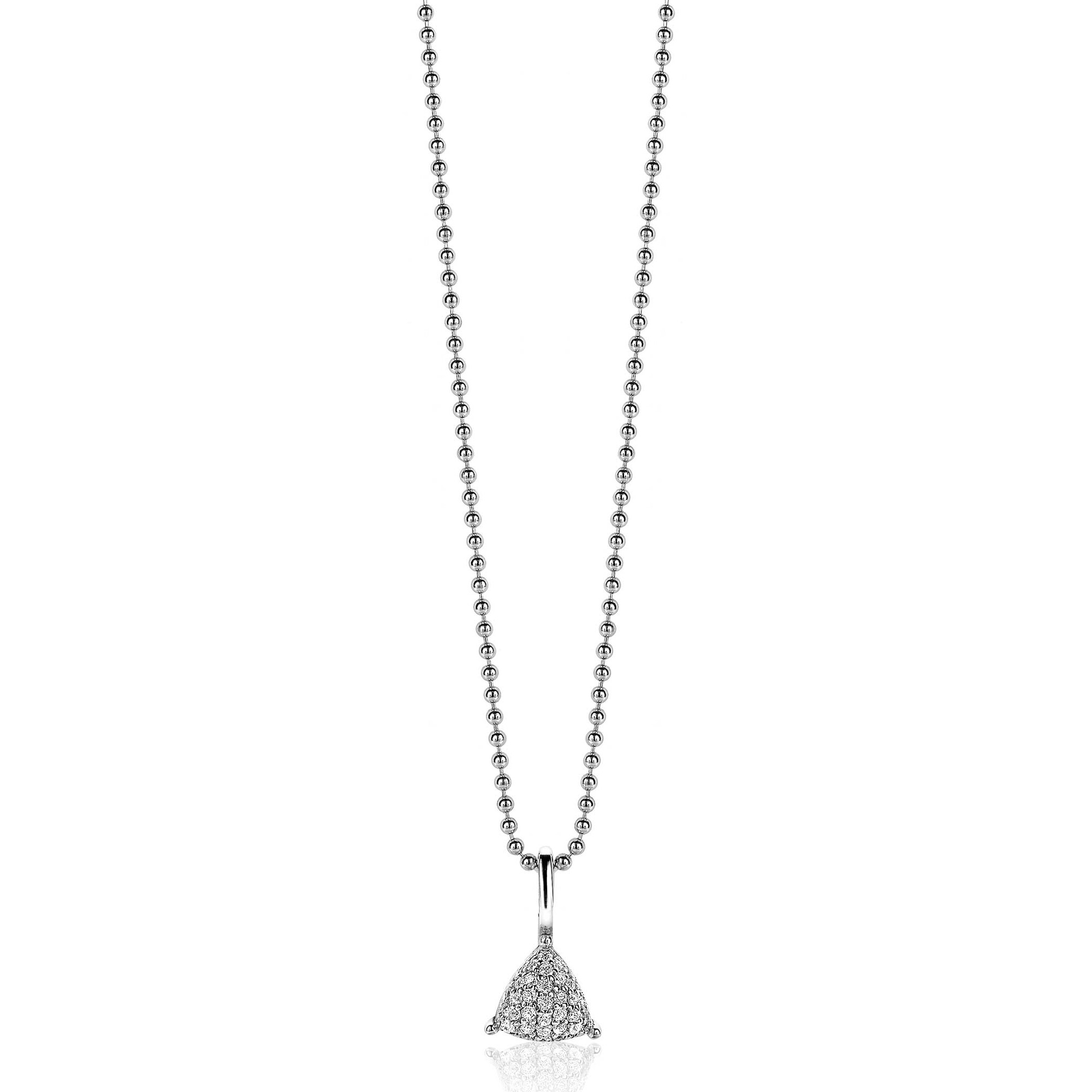 ZINZI Sterling Silver Pendant Triangle White ZIH2075