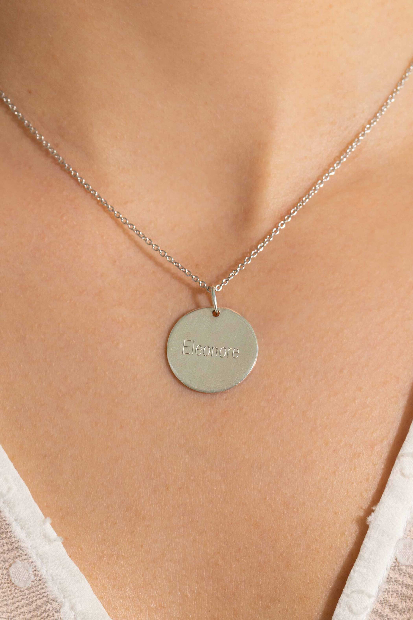 20mm ZINZI Sterling Silver Pendant Shiny Coin to Engrave ZIH2345-20 (excl. necklace)