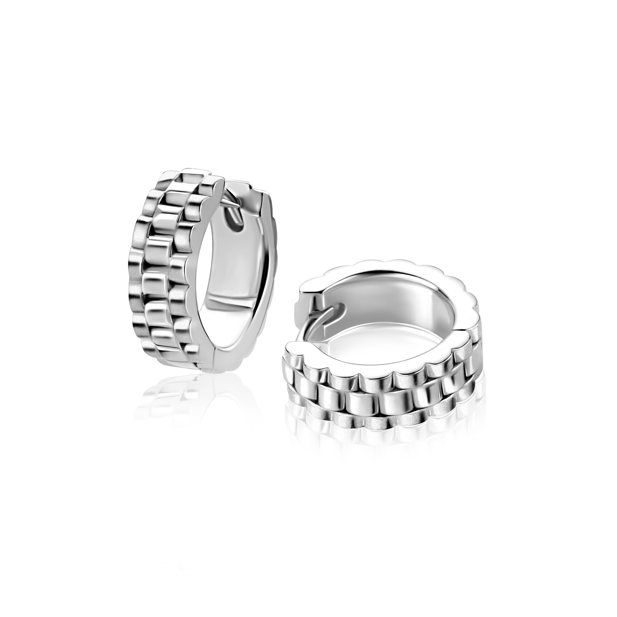 ZINZI zlv. klapcreolen rolex-style poly/satine 15mm