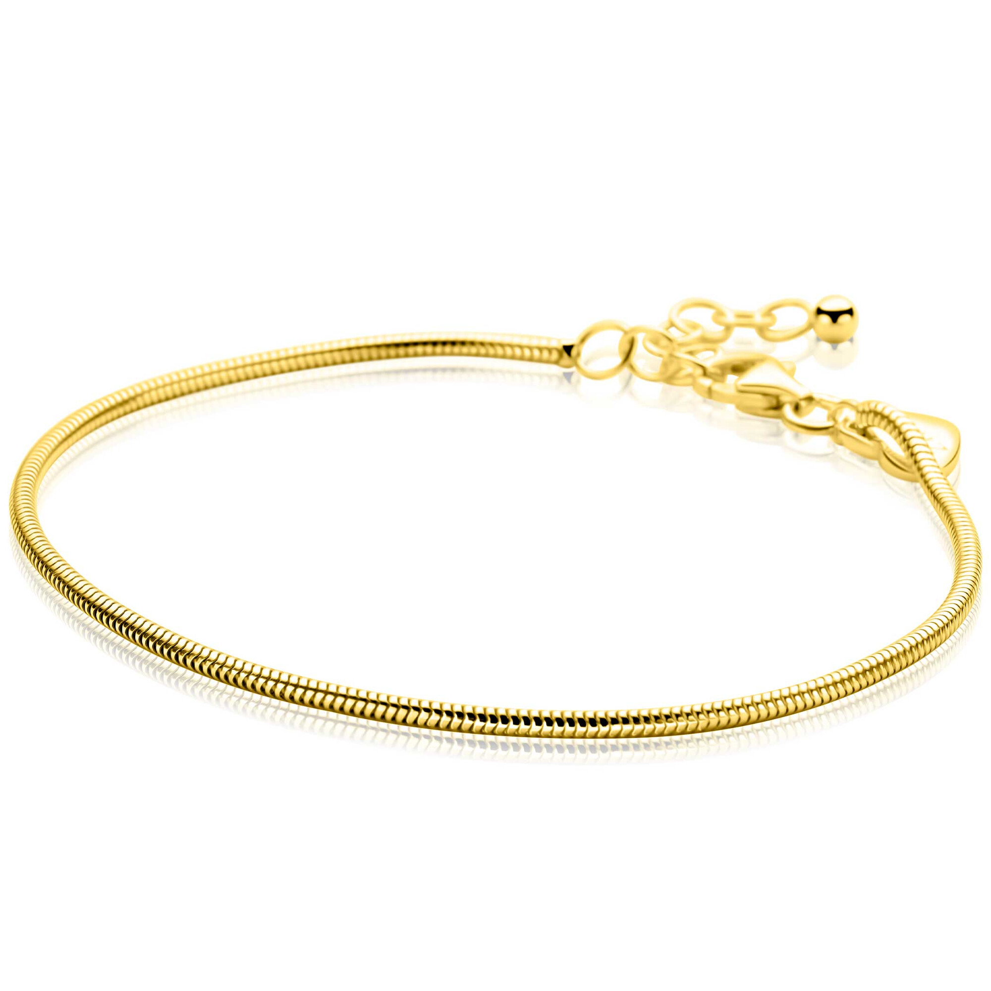 ZINZI zlv. slangen armband gg.verg.rond 1.7mm