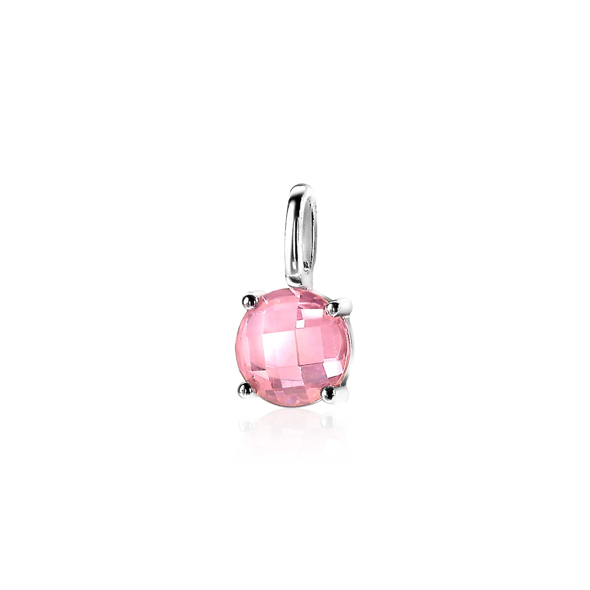 ZINZI Sterling Silver Pendant Round Pink ZIH2072R