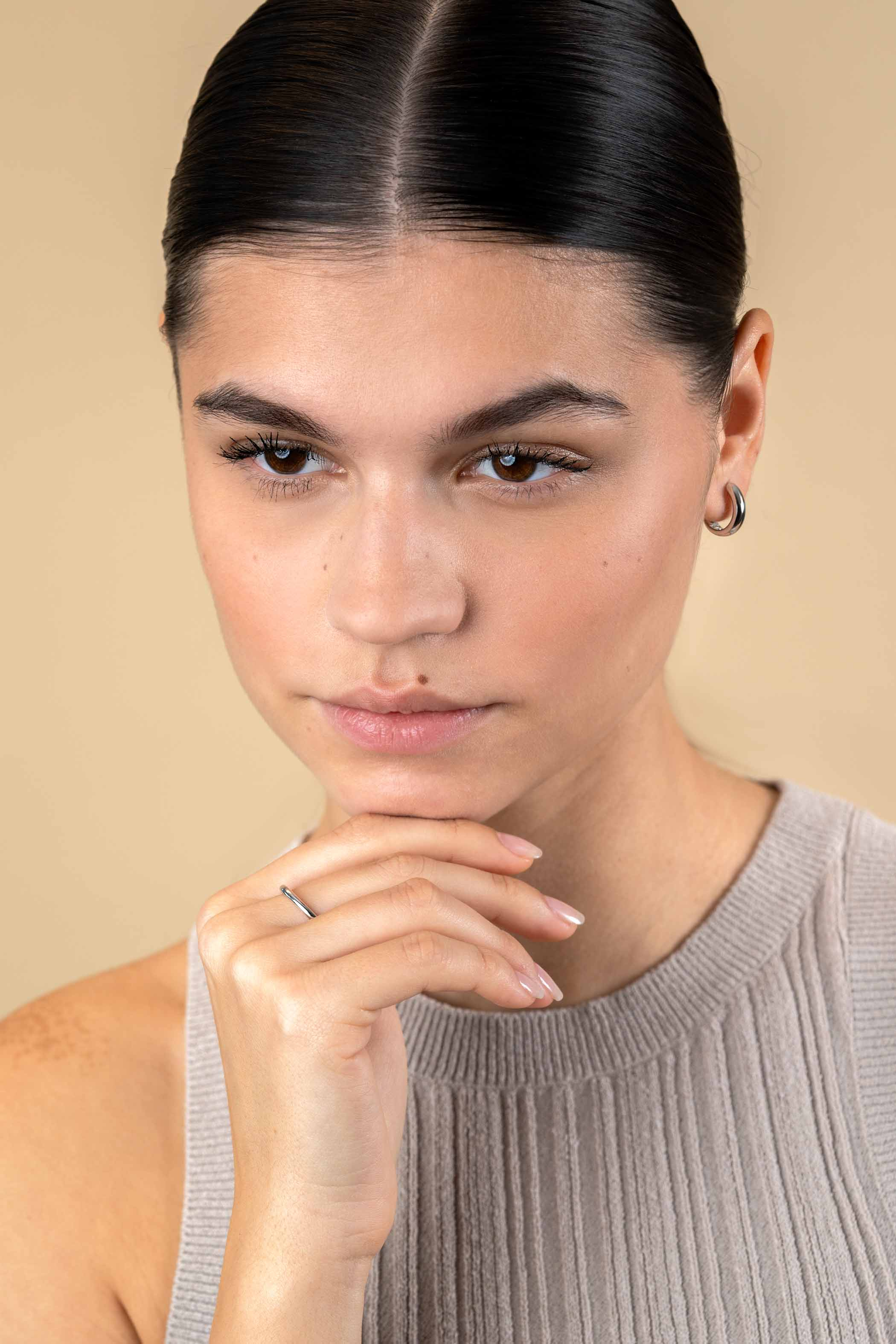 ZINZI Sterling Silver Stackable Ring Beads Shank 2mm width ZIR2554