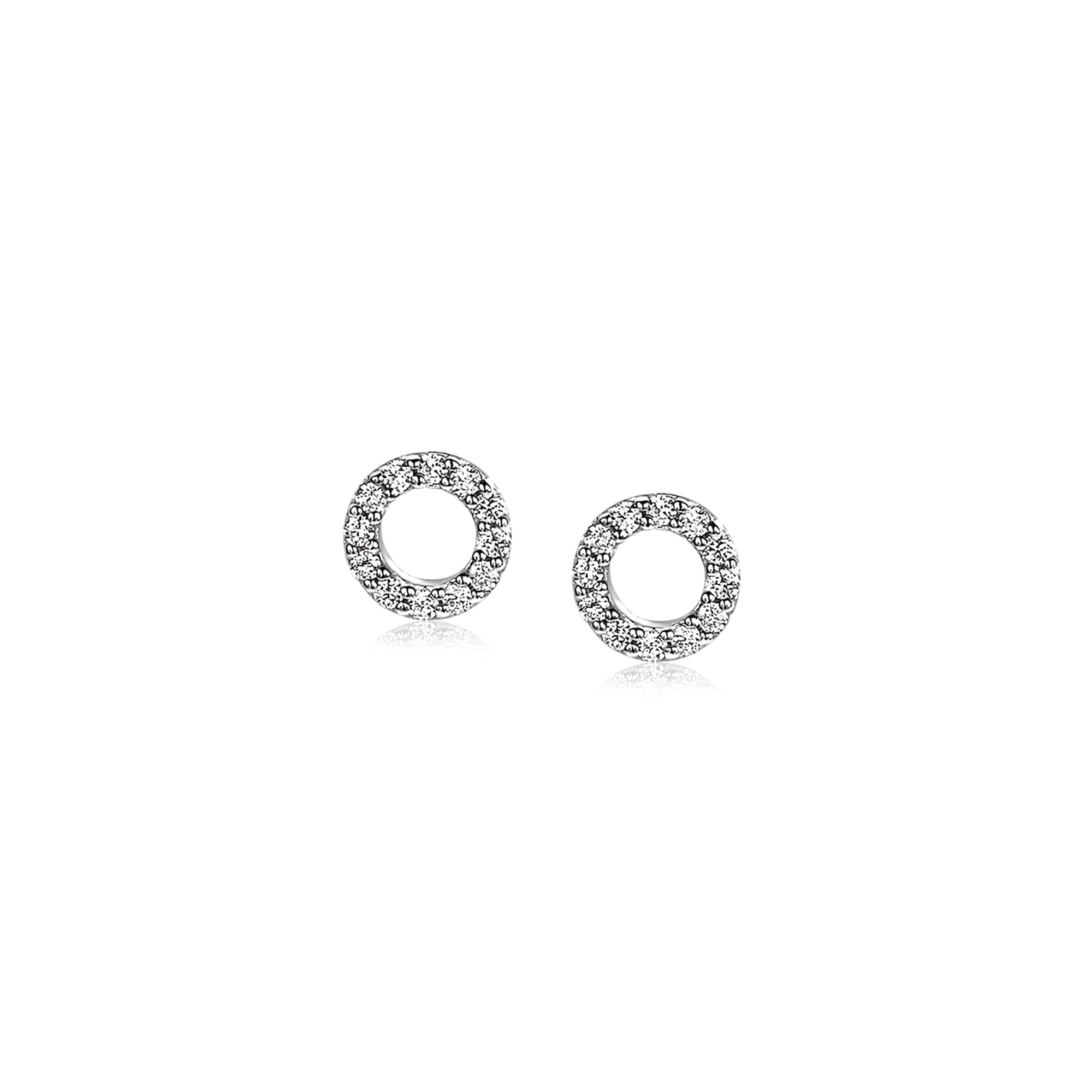 ZINZI Sterling Silver Earrings Open Circle White ZIO1063