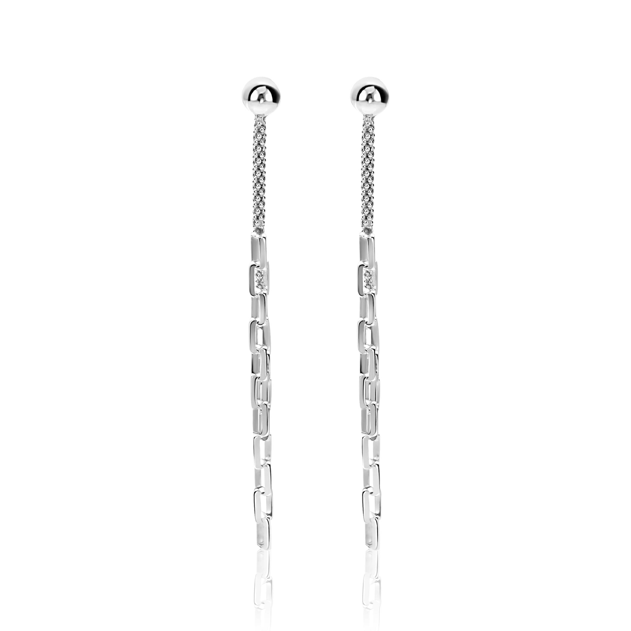 ZINZI zlv. oorstekers lang popcorn en schakels 65mm