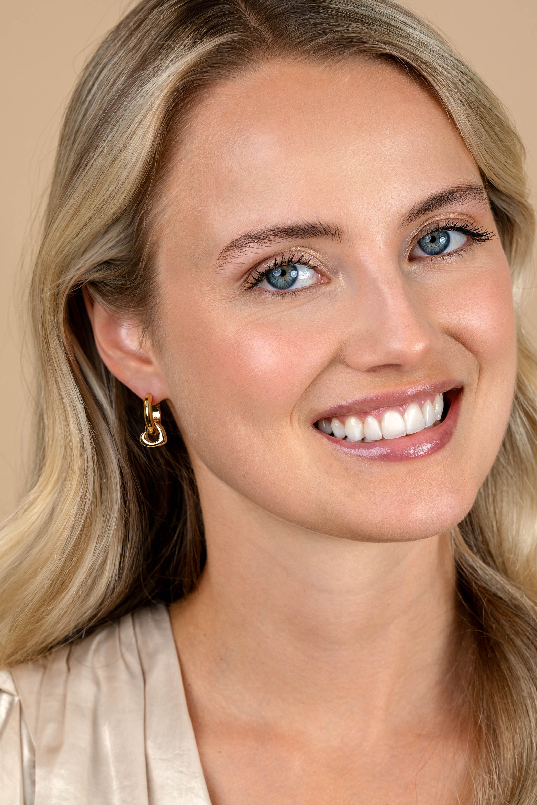 10mm ZINZI gold plated silver heart-shaped earring charms ZICH2695G (without earrings)