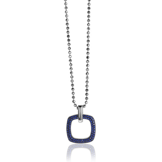ZINZI Sterling Silver Rectangular Pendant Blue ZIH1159B