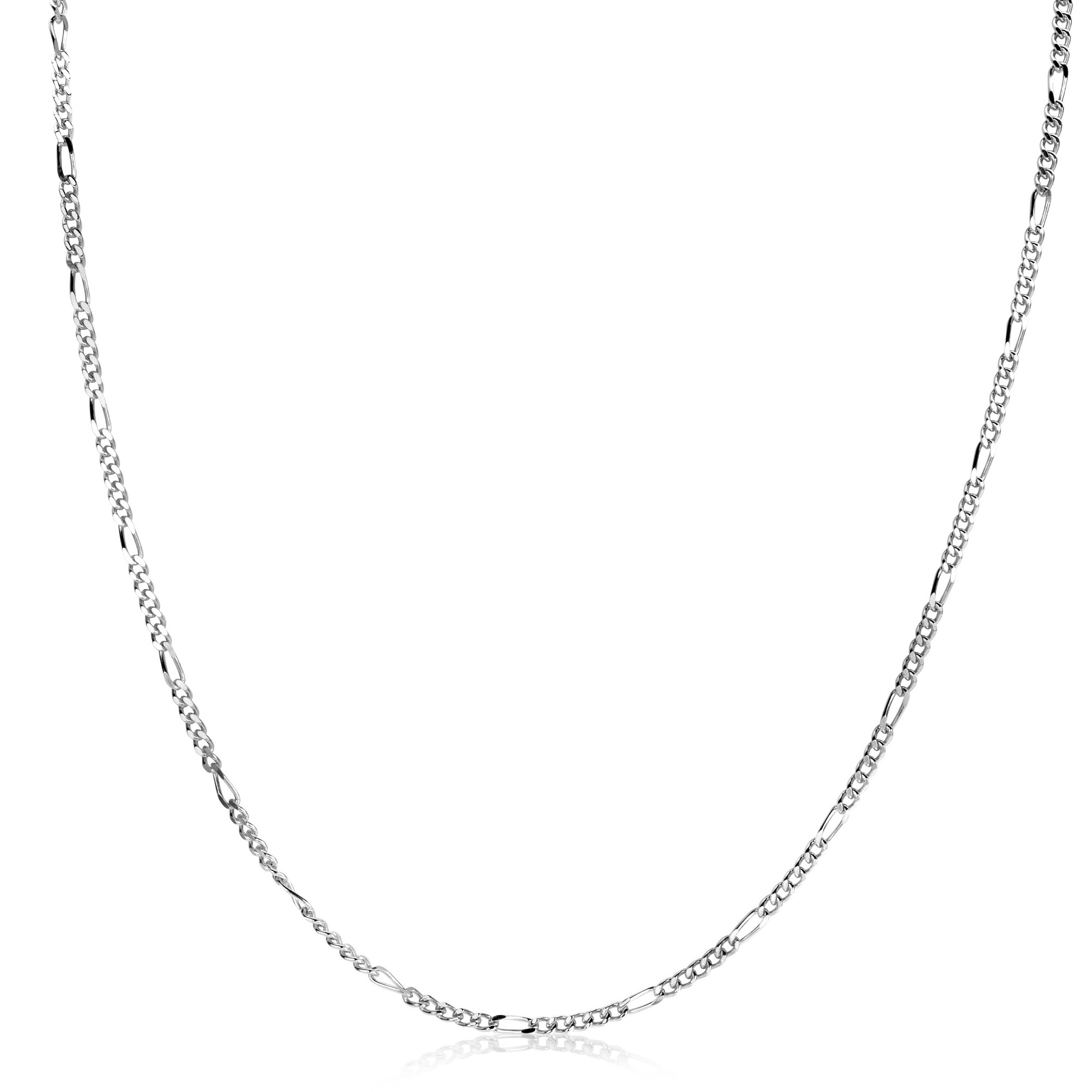 80cm ZINZI Sterling Silver Figaro Necklace ZILC-F80