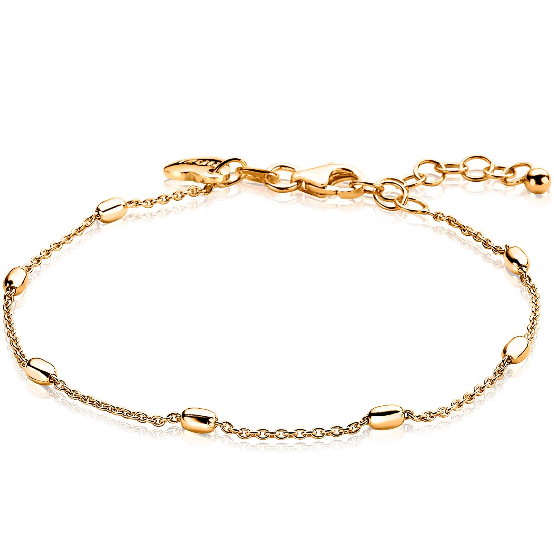 ZINZI Gold Plated Sterling Silver Fantasy Bracelet Oval 16,5-20cm ZIA1655G