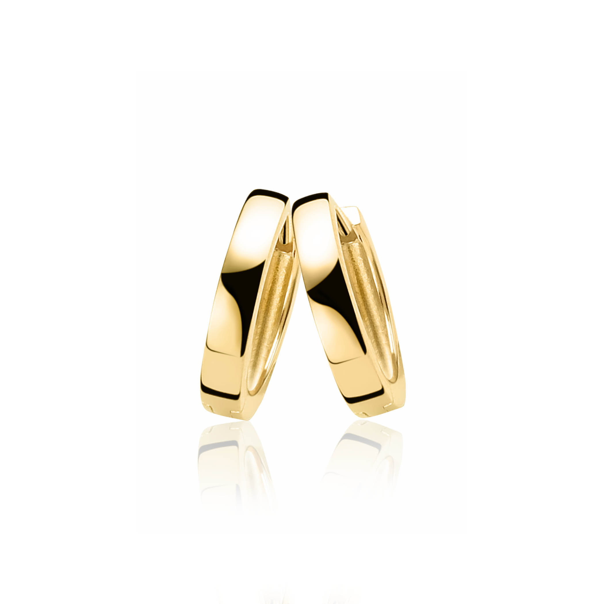 17mm ZINZI Gold Plated Sterling Silver Hoop Earrings 17x3mm ZIO186G