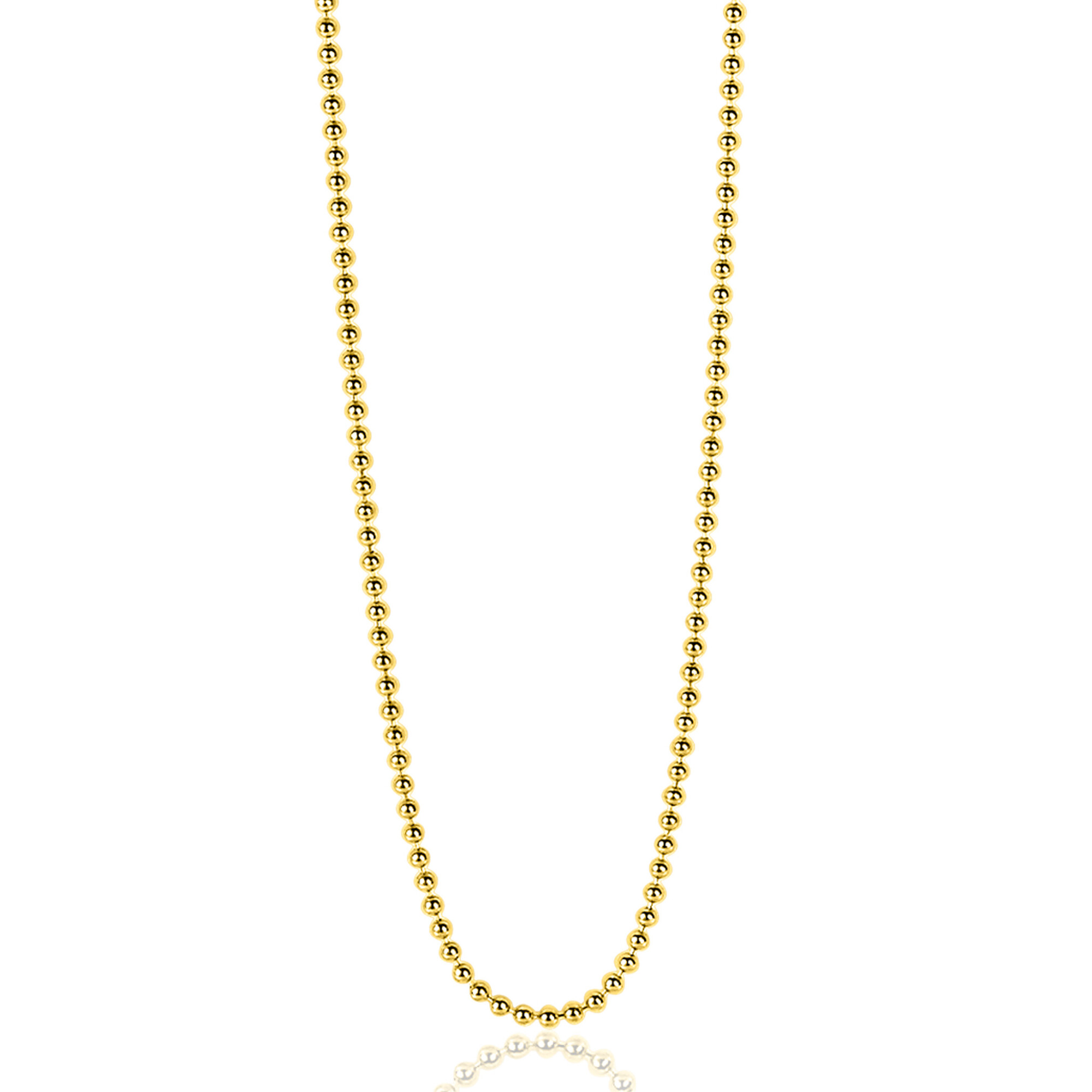 90cm ZINZI Gold Plated Sterling Silver Beads Necklace ZILC-B90G