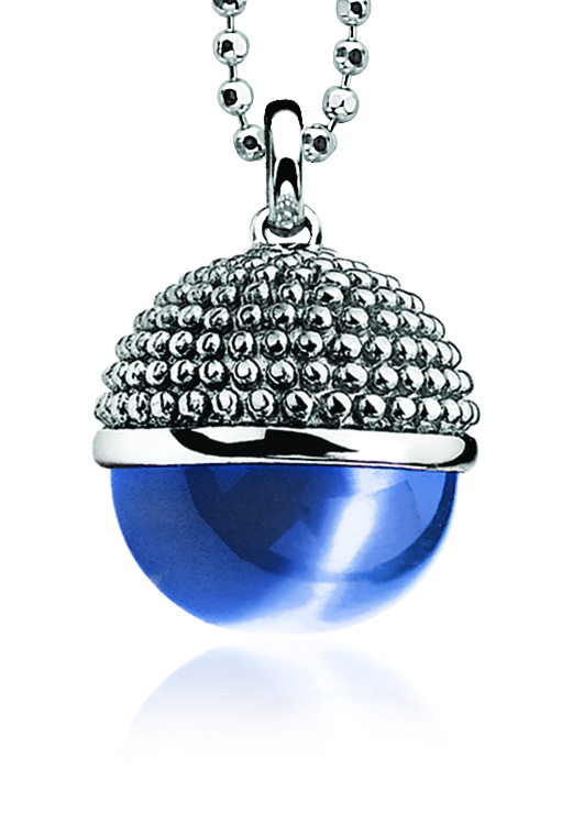 ZINZI Sterling Silver Sphere Pendant Blue ZIH792B