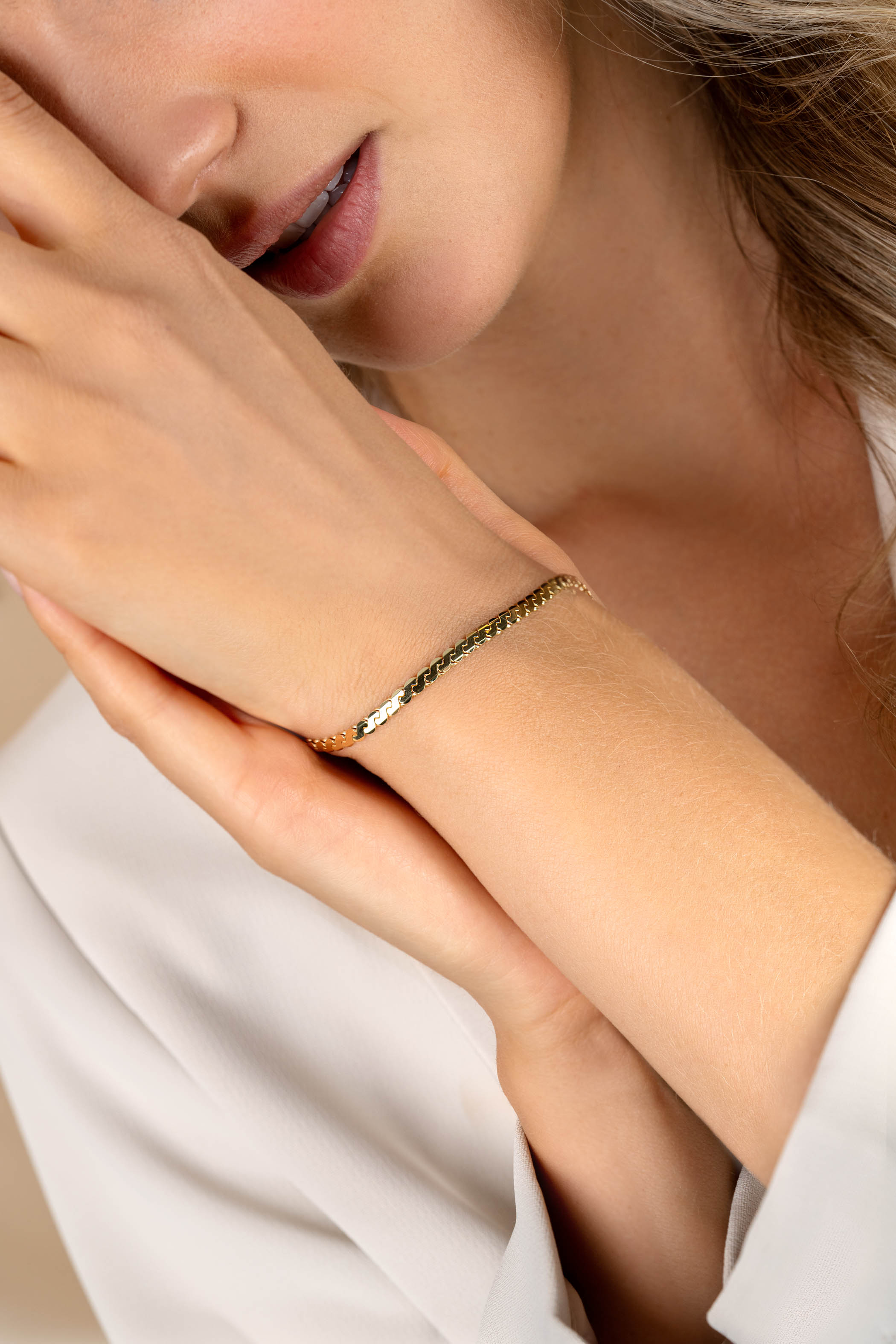 ZINZI gold plated silver link bracelet 3mm wide 18-21cm ZIA2647G