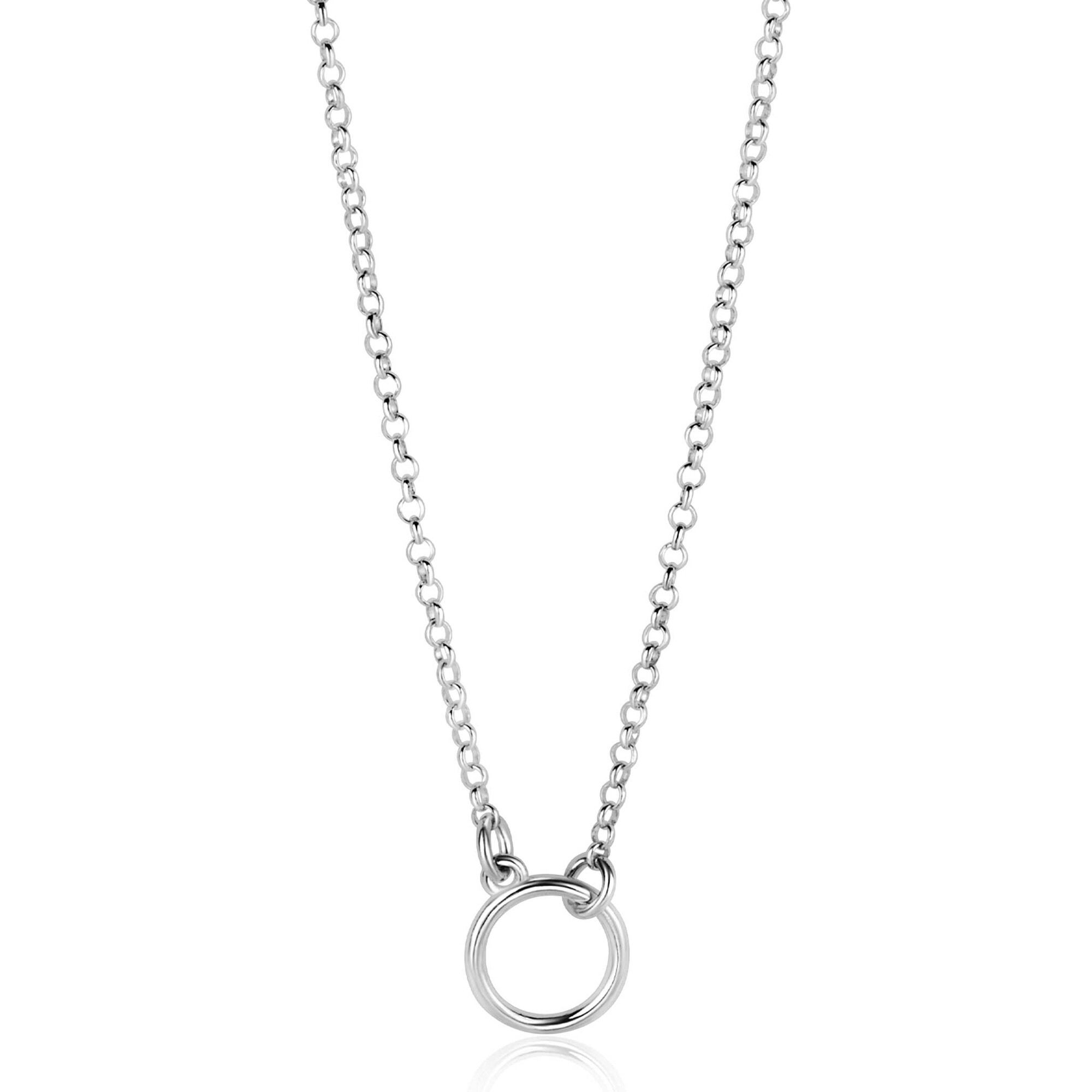 ZINZI Sterling Silver Necklace with Open Circle 40-45cm ZIC2523