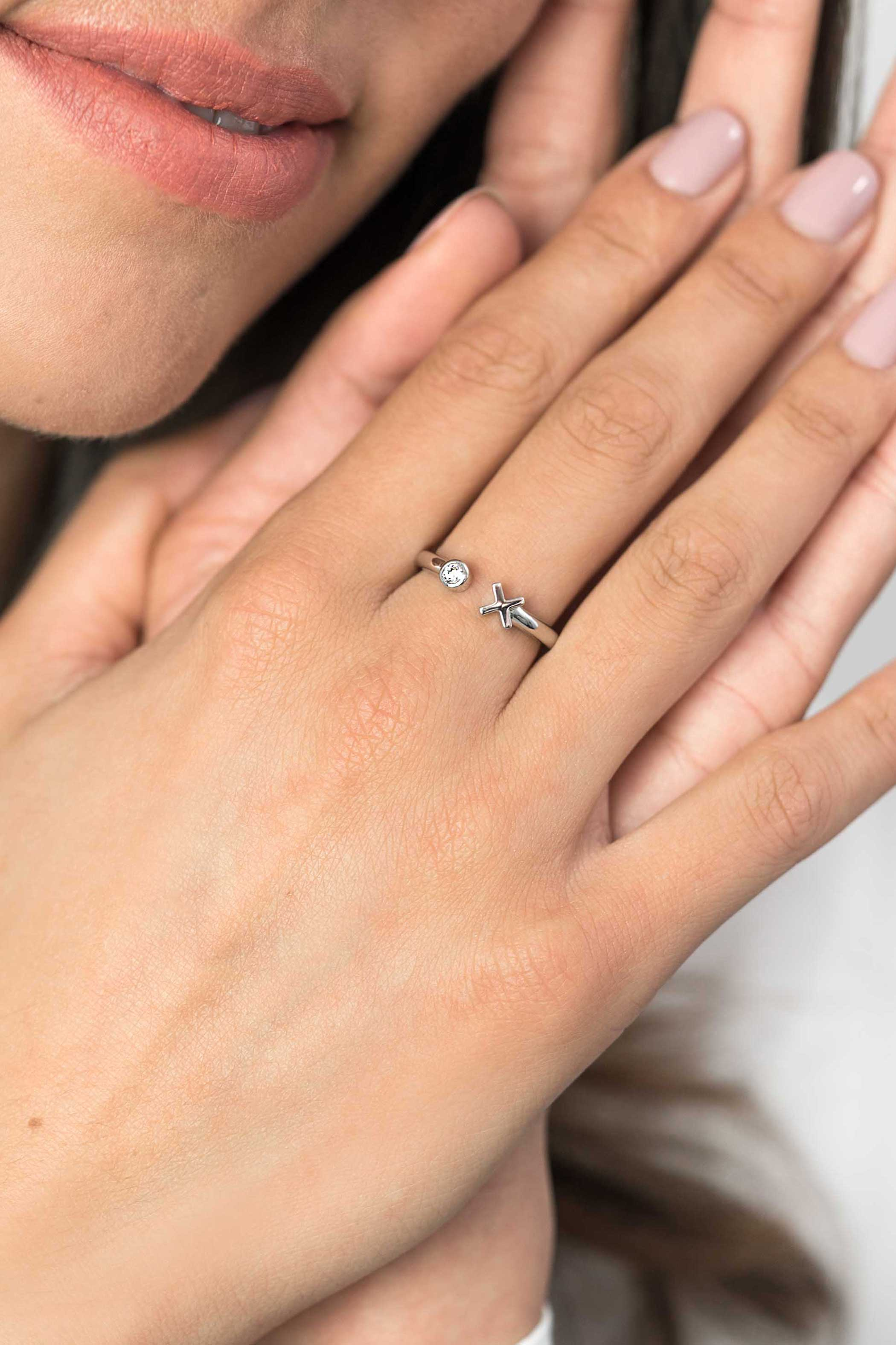 ZINZI Sterling Silver Open Ring XO ZIR1821