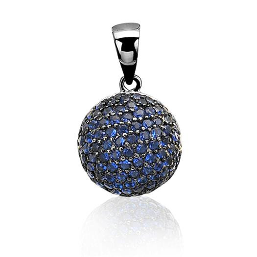 ZINZI Sterling Silver Round Pendant Blue ZIH915B