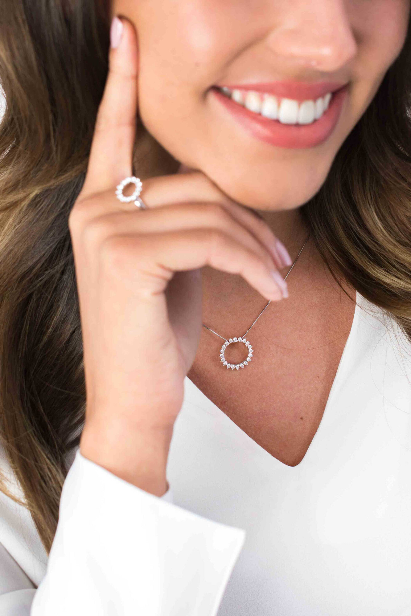 18mm ZINZI Sterling Silver Pendant Sun White ZIH1883