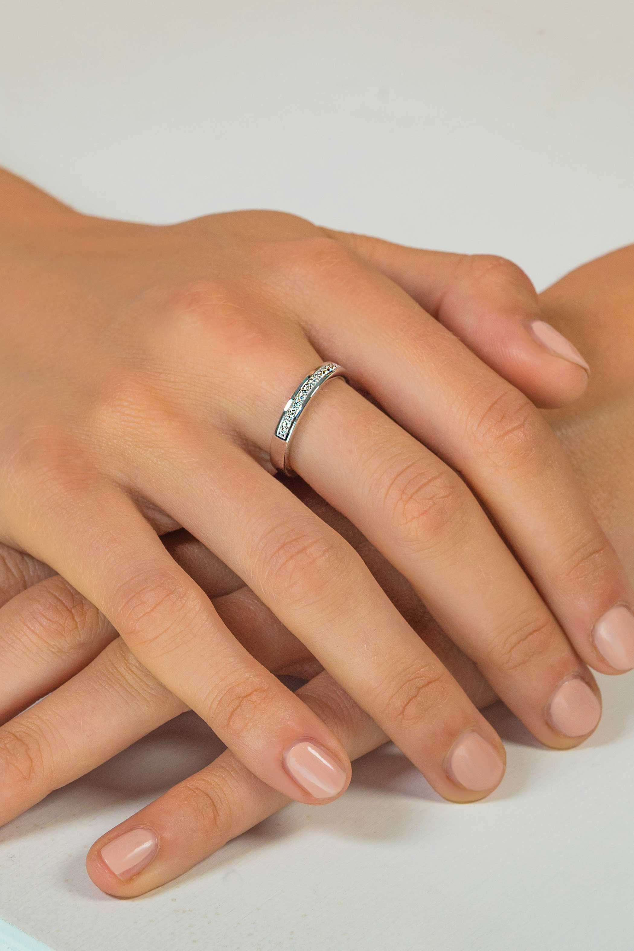 ZINZI Sterling Silver Stackable Ring White ZIR1476