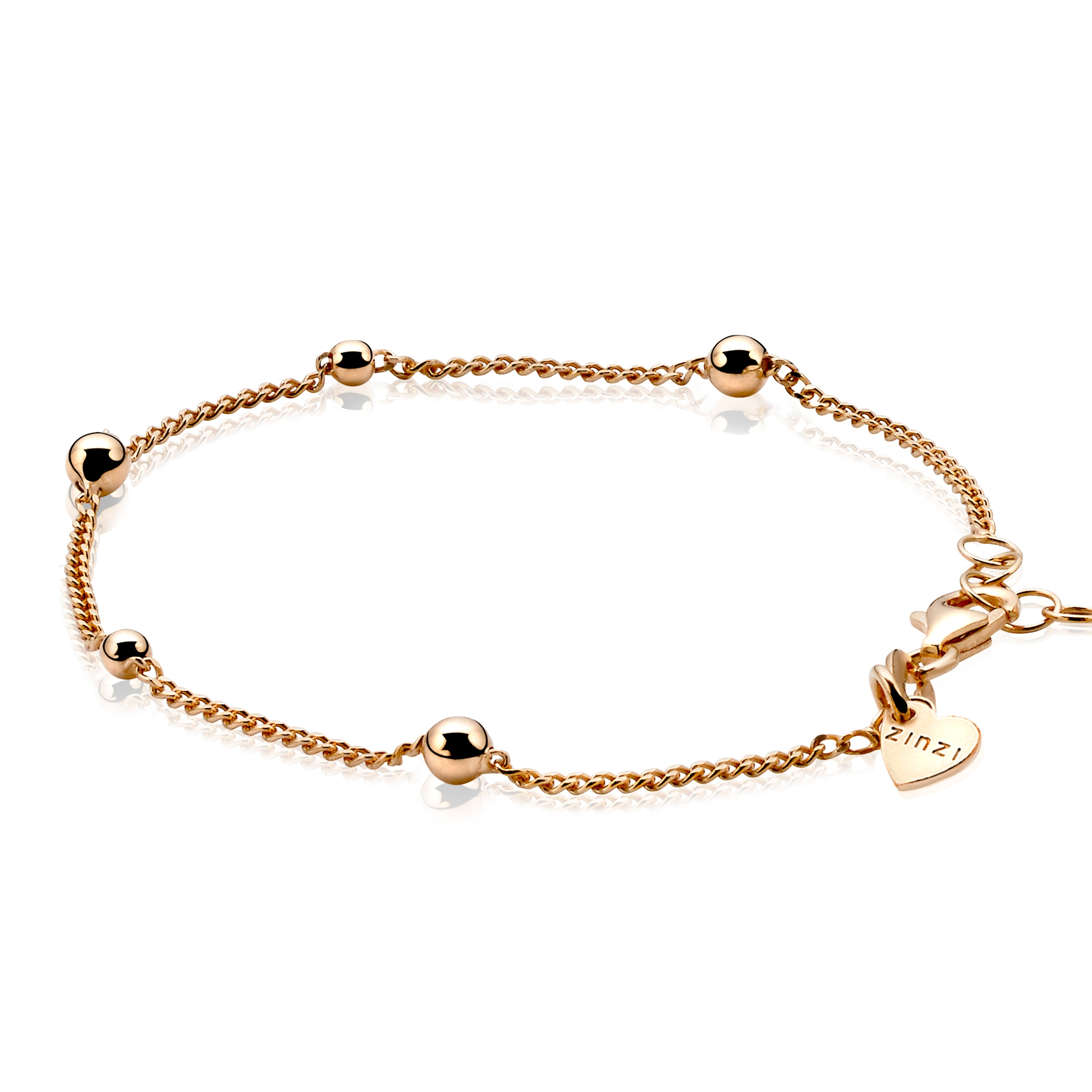 ZINZI Rose Gold Plated Sterling Silver Fantasy Bracelet 17-20cm ZIA987R