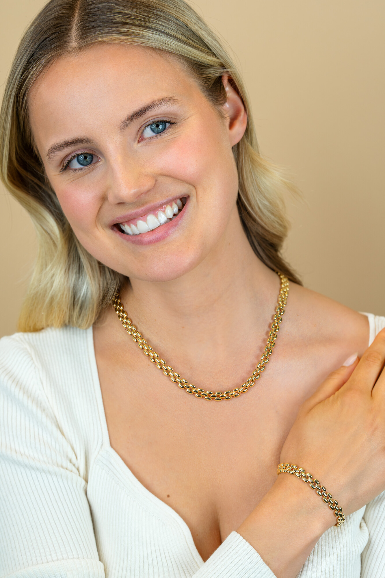 ZINZI zlv. collier gg.verg.rolex-style breed 8mm 43cm