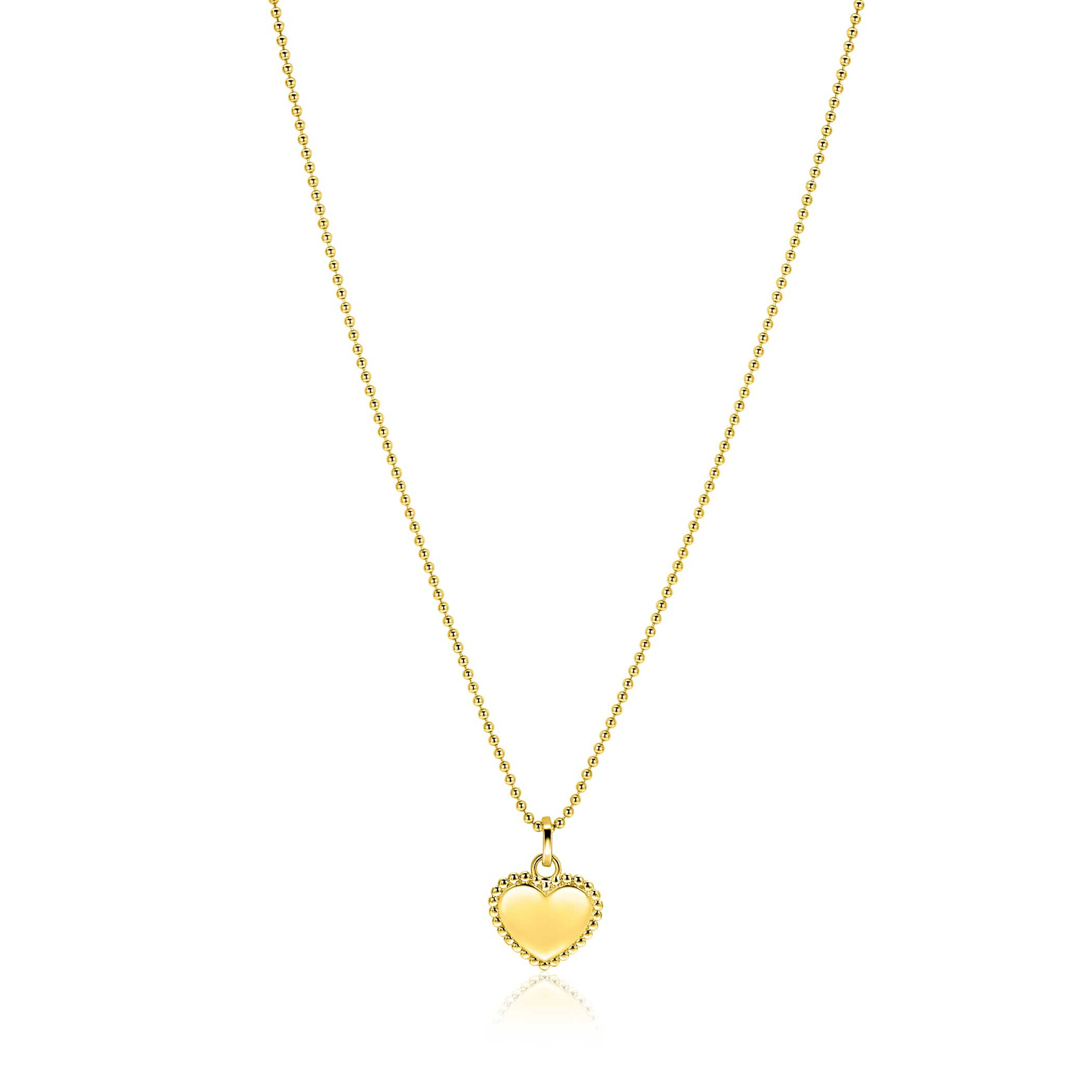 18mm ZINZI gold plated silver heart pendant with pearl rim for engraving ZIH2652G (without chain)