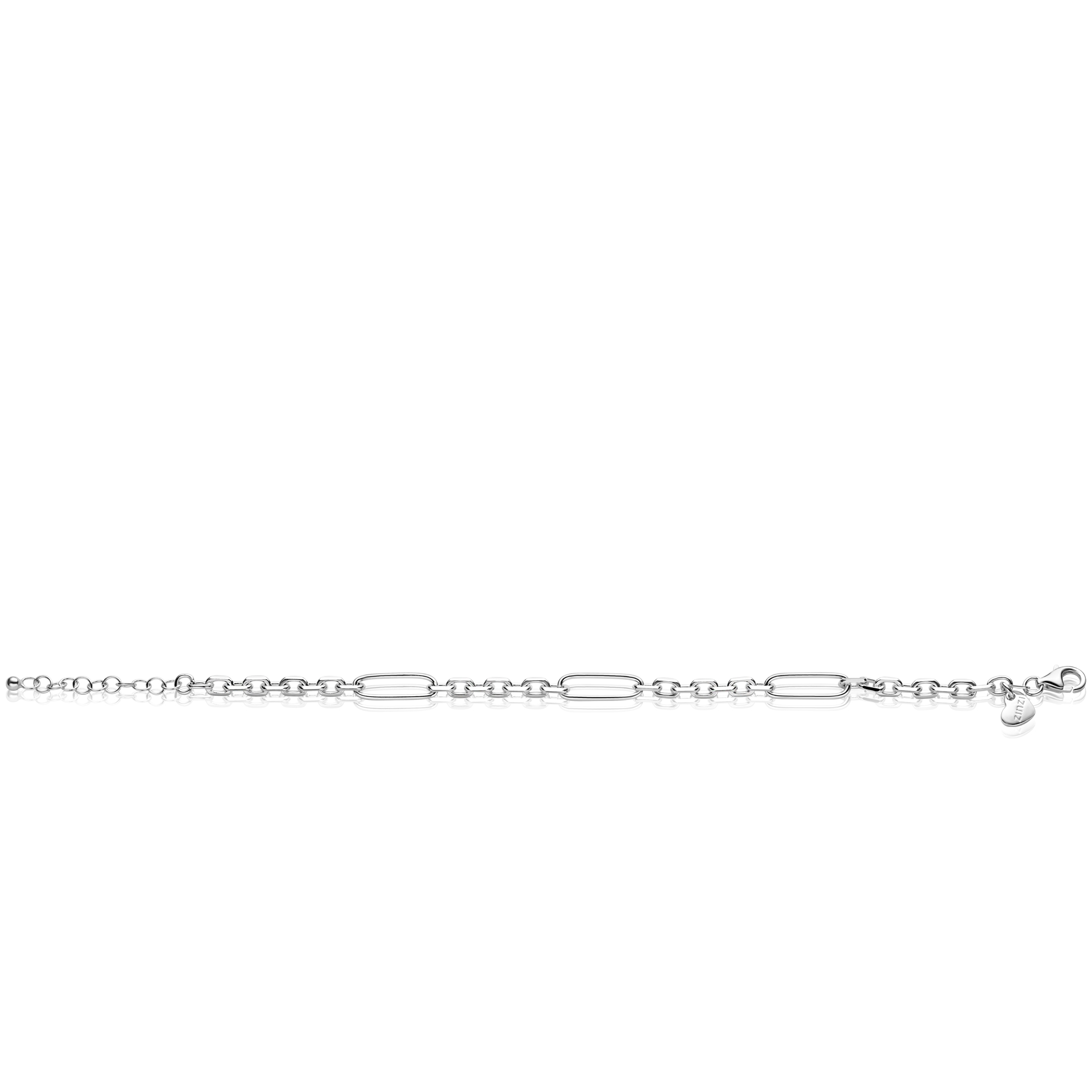 ZINZI zlv. armband schakels en paperclip