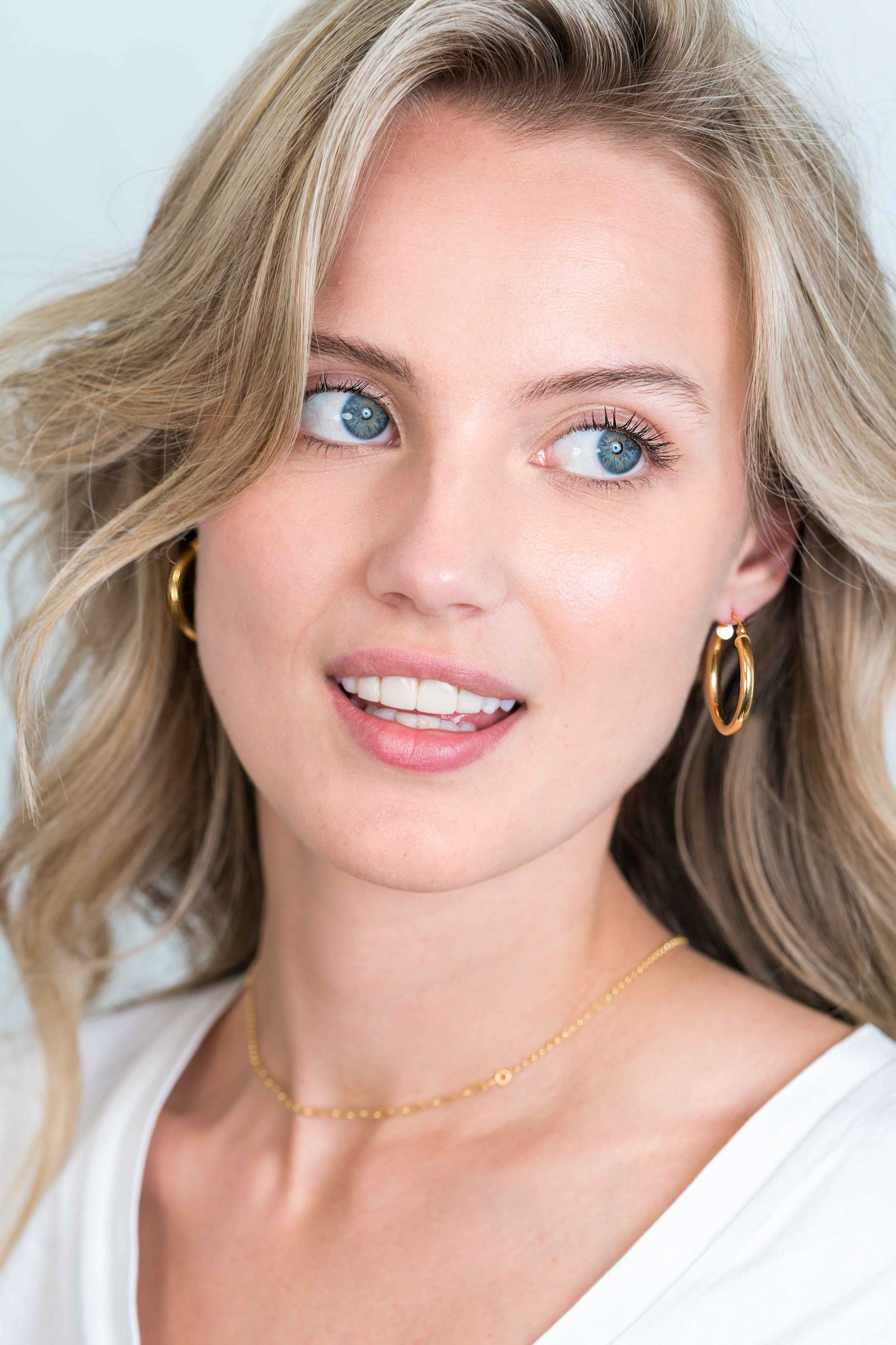 26mm ZINZI Gold Plated Sterling Silver Hoop Earrings 26x3mm ZIO2178G