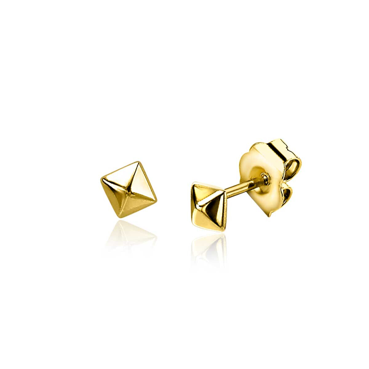 3mm ZINZI Gold Plated Sterling Silver Stud Earrings ZIO2167G