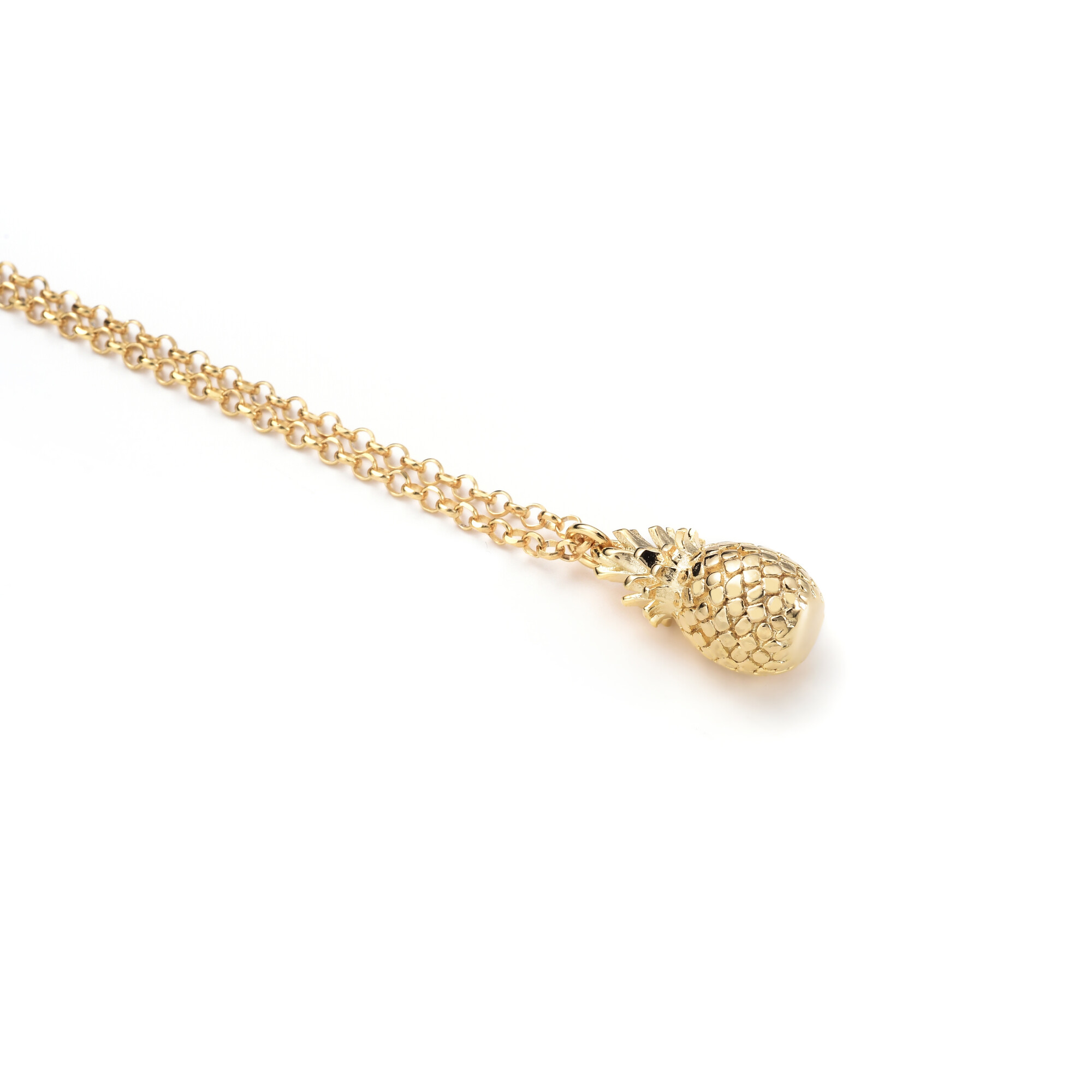 ZINZI Sterling Silver Necklace Yellow Gold Plated Pineapple ZIC1699G