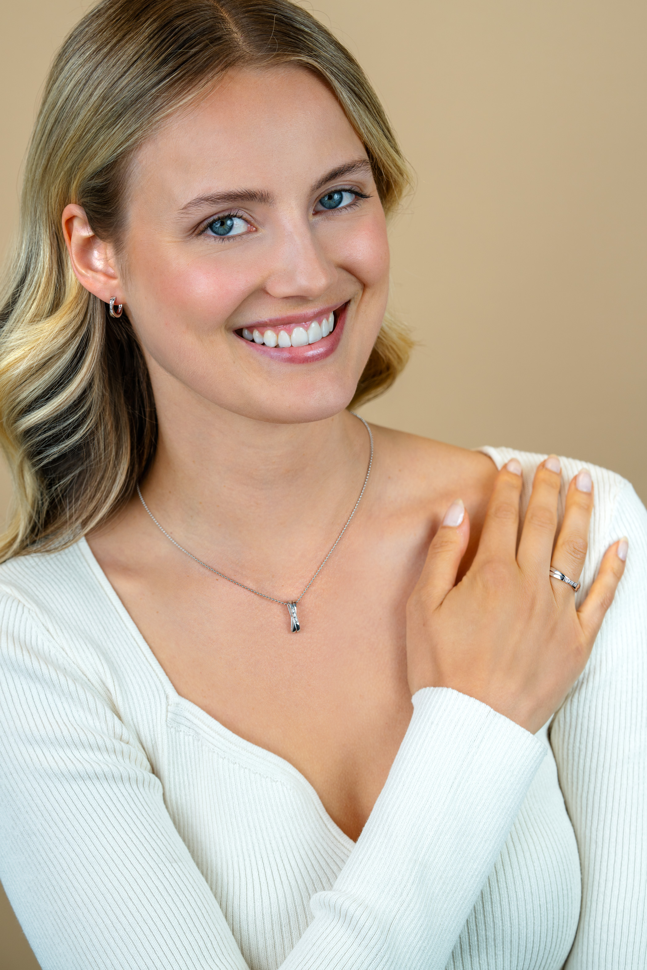 ZINZI Sterling Silver Ring Crossover White ZIR2039