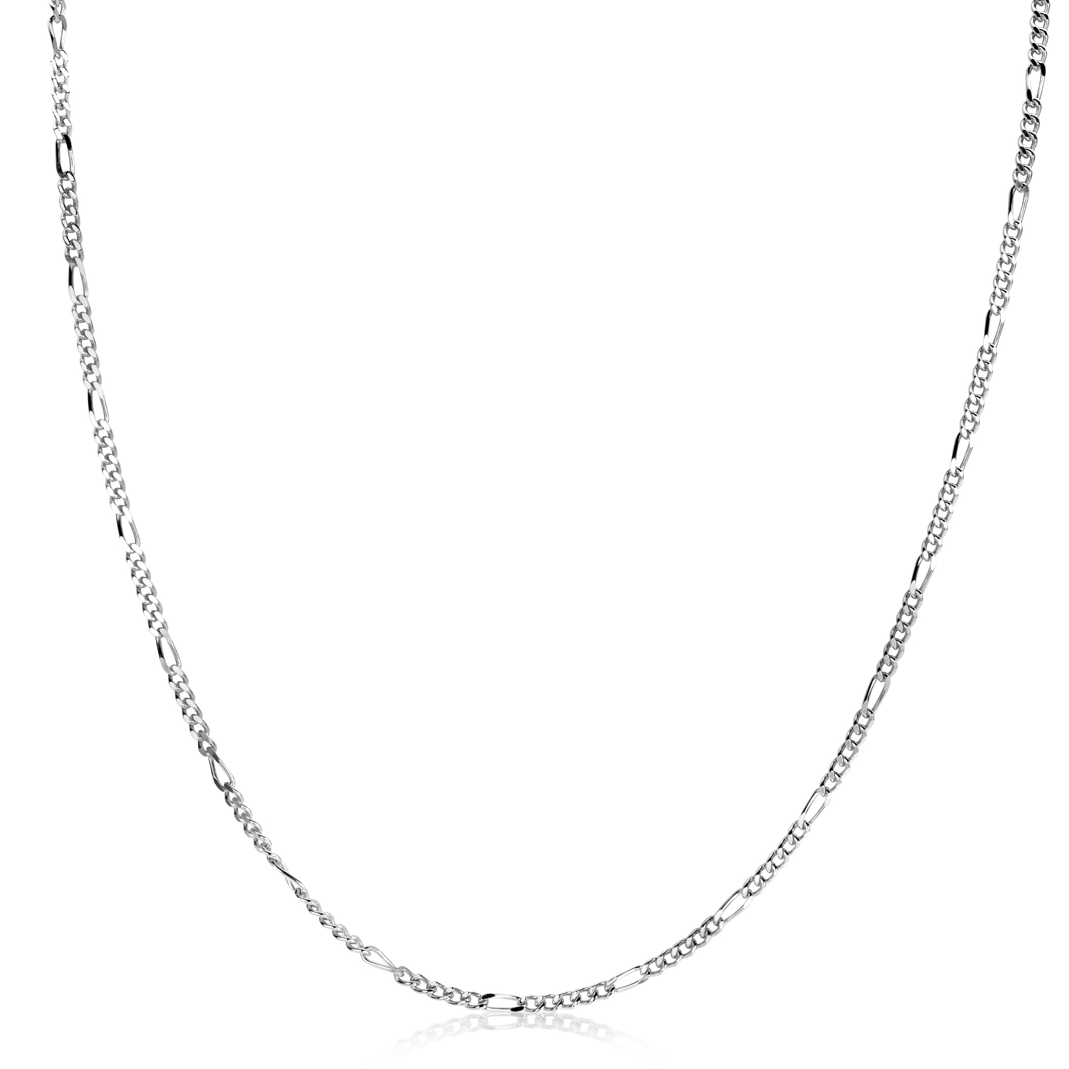 45cm ZINZI Sterling Silver Figaro Necklace ZILC-F45