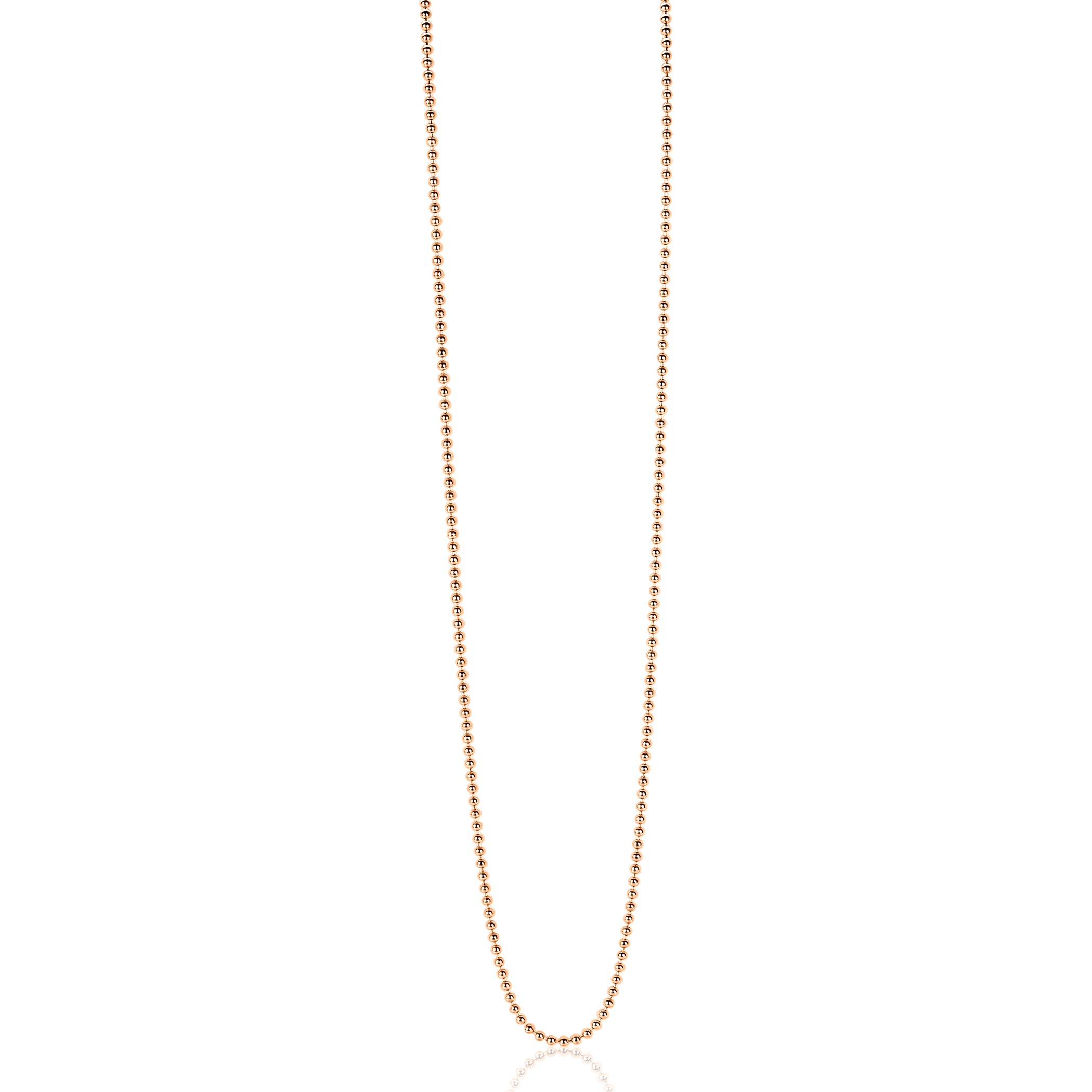 42cm ZINZI Rose Gold Plated Sterling Silver Beads Necklace ZILC-B42R