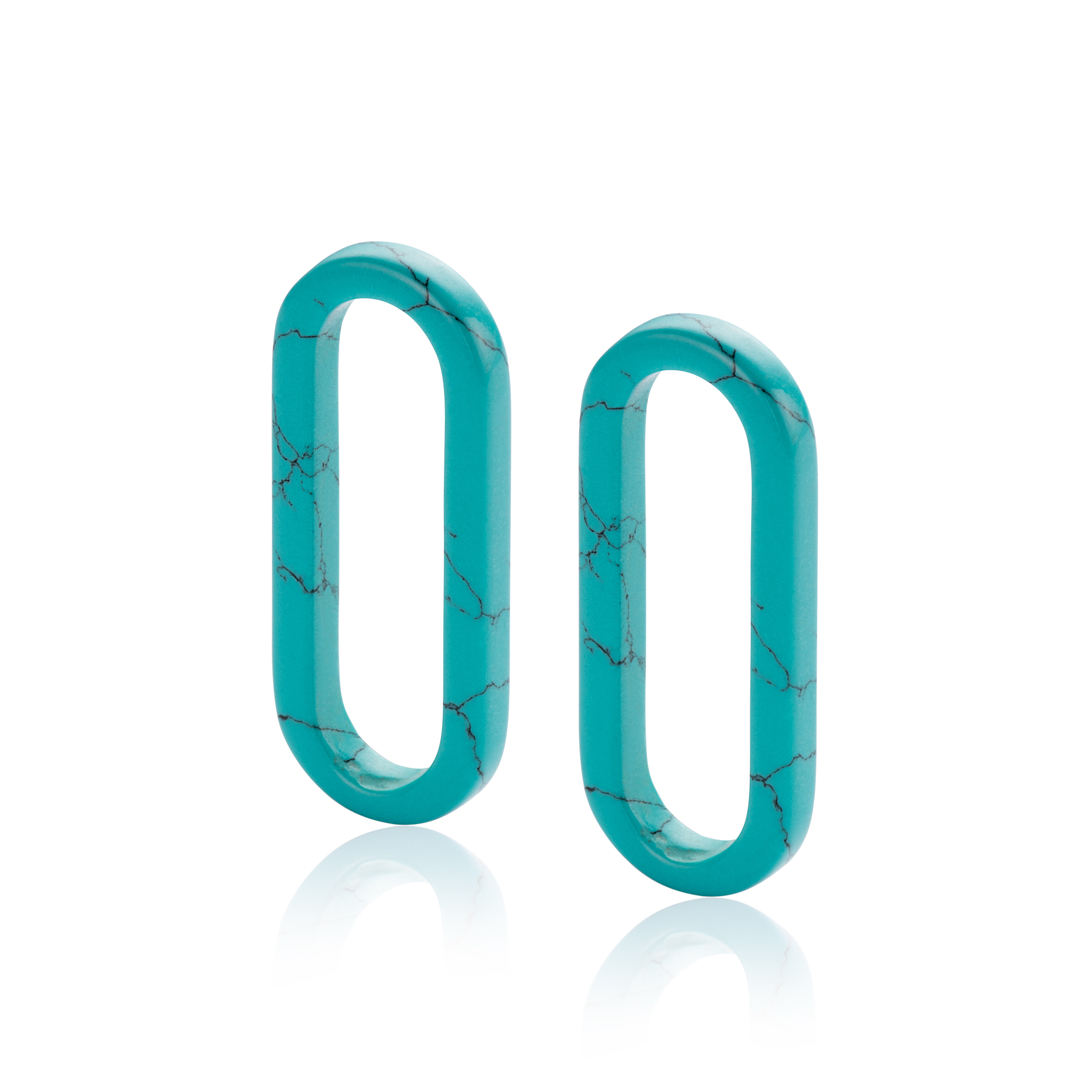 30mm ZINZI Large Oval Earrings Pendants in Trendy Turquoise Blue ZICH2456T (excl. hoop earrings)